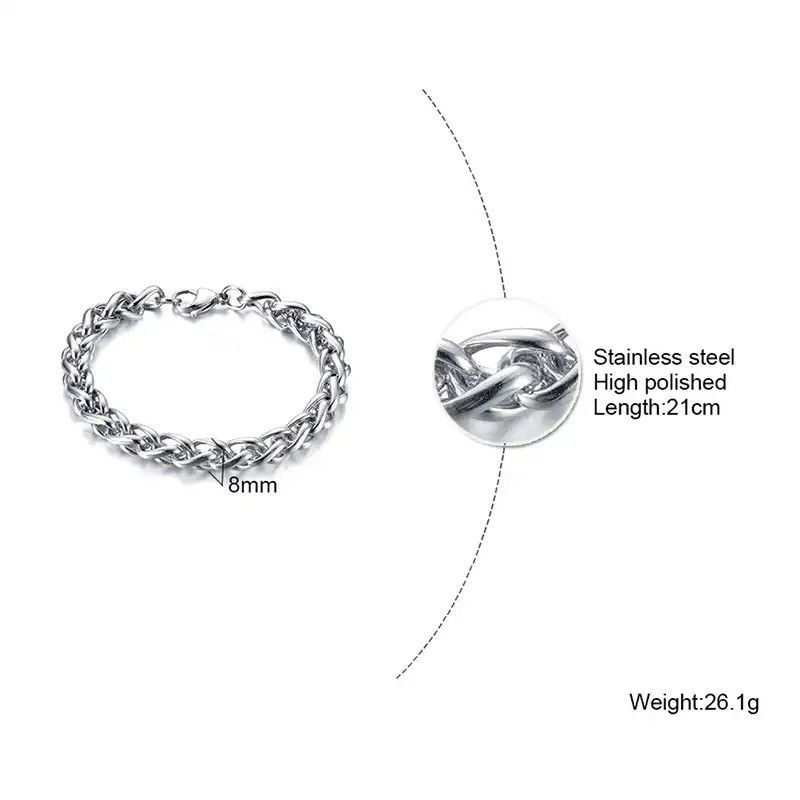 Other Double Chains Stainless Steel Chain Bracelet Size ONE SIZE - 3 Thumbnail