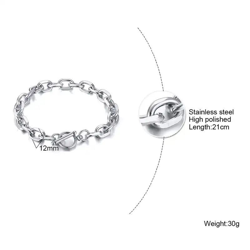 Other Double Chains Stainless Steel Chain Bracelet Size ONE SIZE - 2 Thumbnail