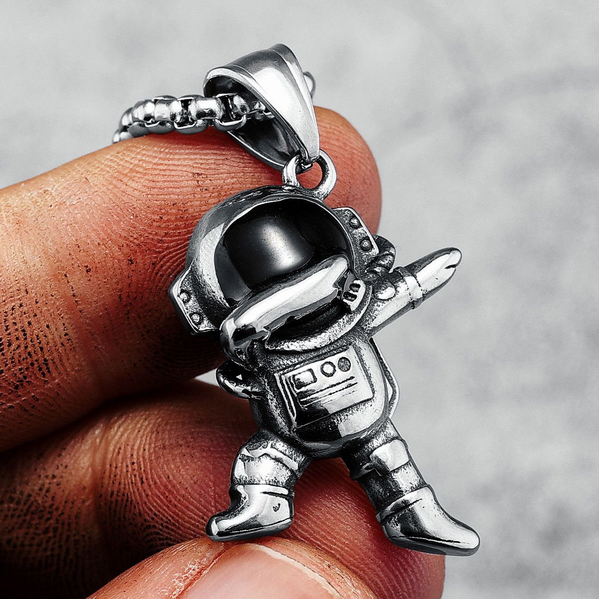 Jewelry 316L Stainless Steel Dab Astronaut Pendant Necklace Size ONE SIZE - 3 Thumbnail