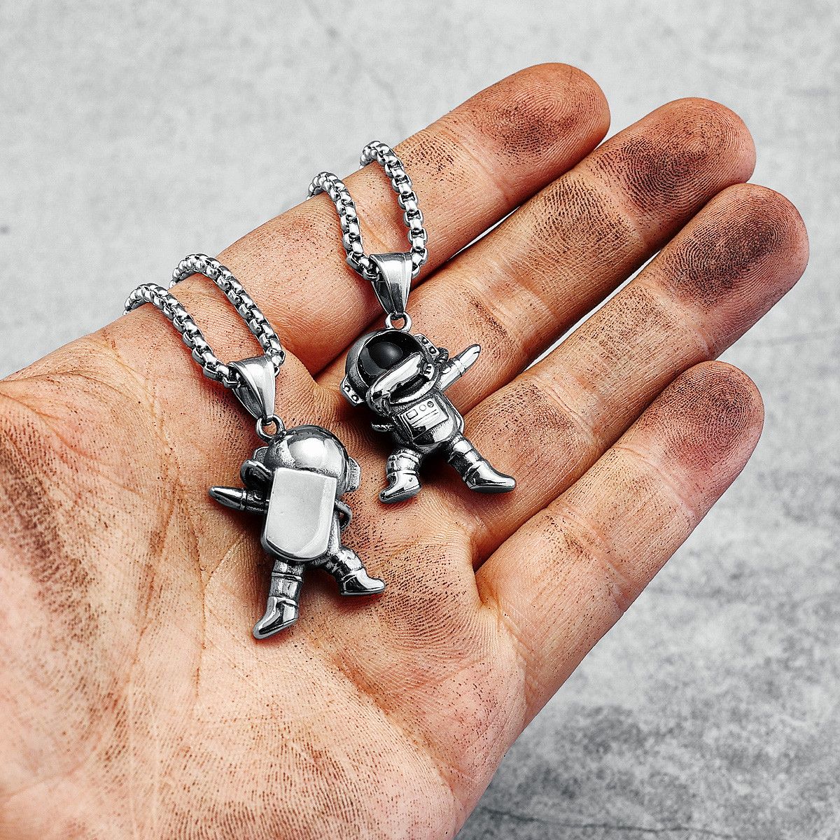 Jewelry 316L Stainless Steel Dab Astronaut Pendant Necklace Size ONE SIZE - 1 Thumbnail