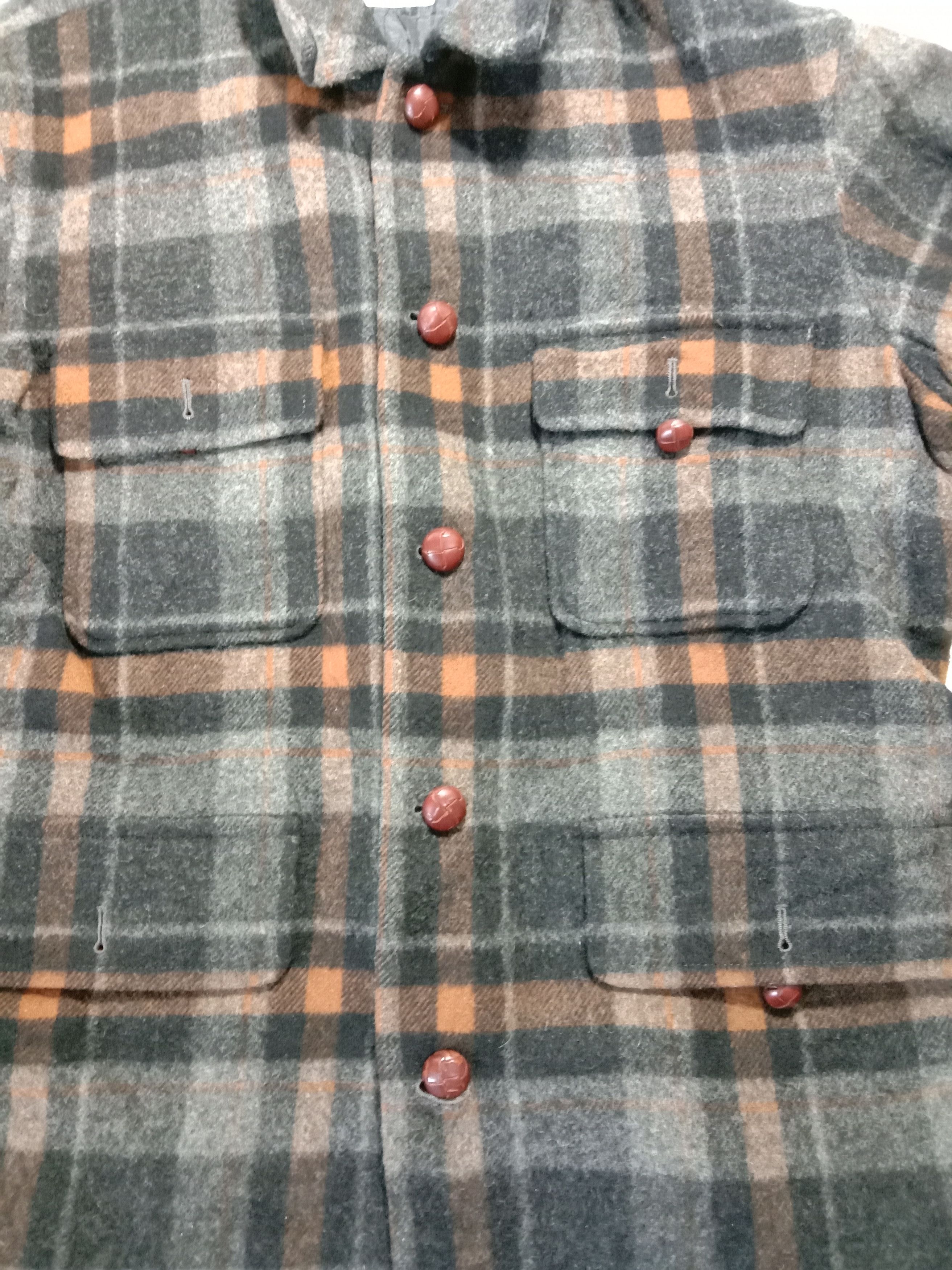 Designer RARE MCGREGOR WOOL JACKET Padded Shadow Plaid Flannel Size US L / EU 52-54 / 3 - 3 Thumbnail