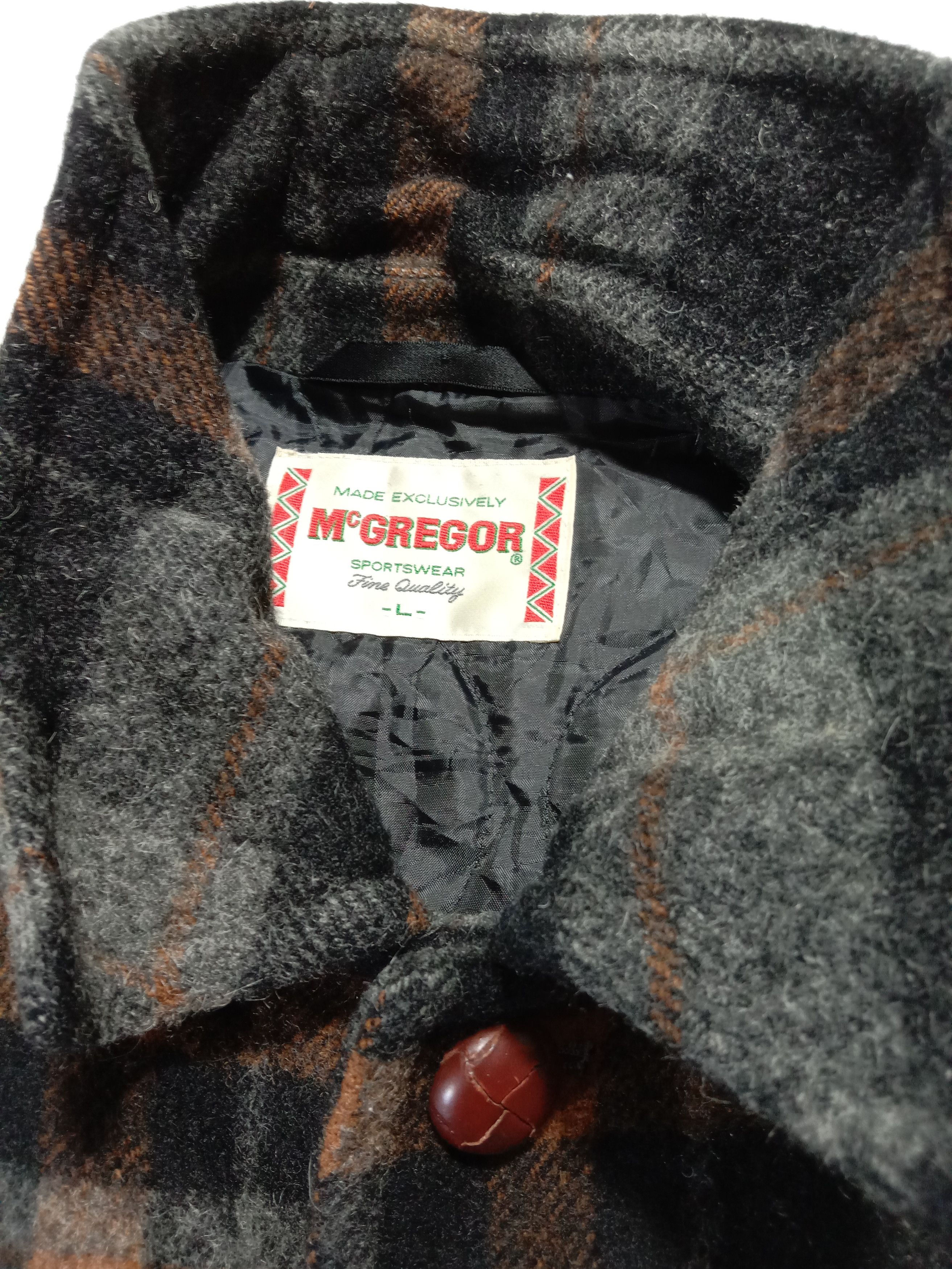 Designer RARE MCGREGOR WOOL JACKET Padded Shadow Plaid Flannel Size US L / EU 52-54 / 3 - 5 Thumbnail