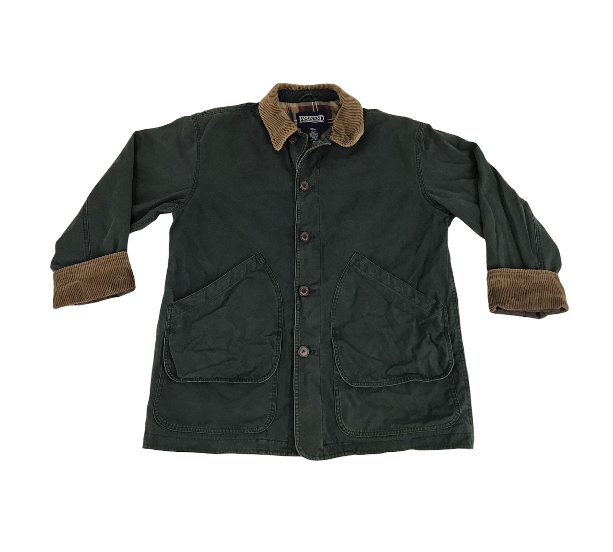 image of Lands End x Vintage Workwear Lands' End Tactical Hiking Denim Khakis Jacket, Men's (Size Small)