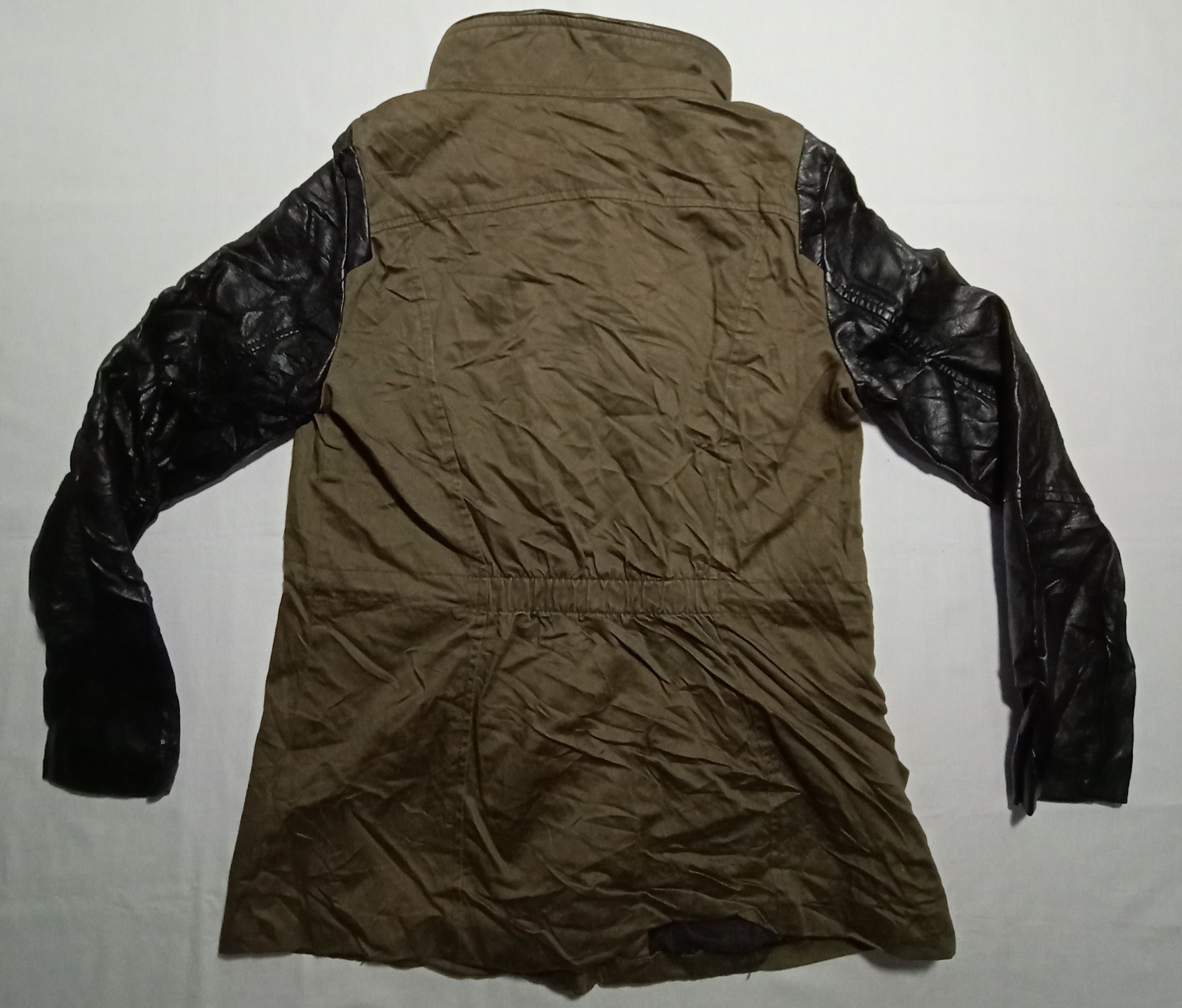 H&M Cotton Leather Biker Parka Jacket Size S / US 4 / IT 40 - 7 Thumbnail