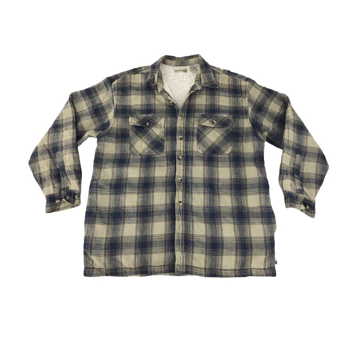 image of Fieldmaster x Flannel Vintage Field Master Plaid Checked Flannel Sherpa Inner in Grey (Size Large)