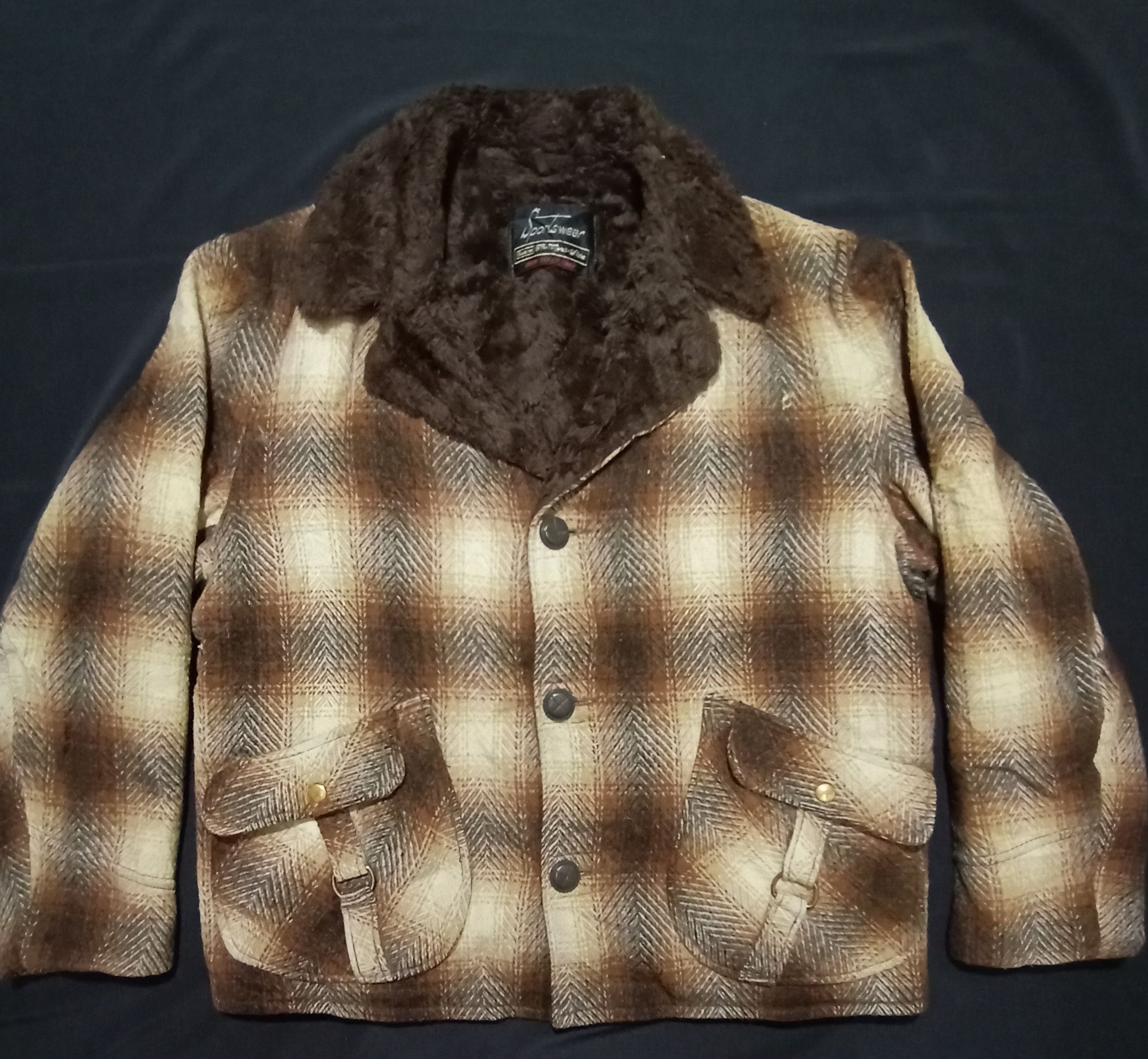 Sears Vintage Sears 70s 80s Sherpa Jacket Shadow Plaid Check Size US L / EU 52-54 / 3 - 1 Thumbnail