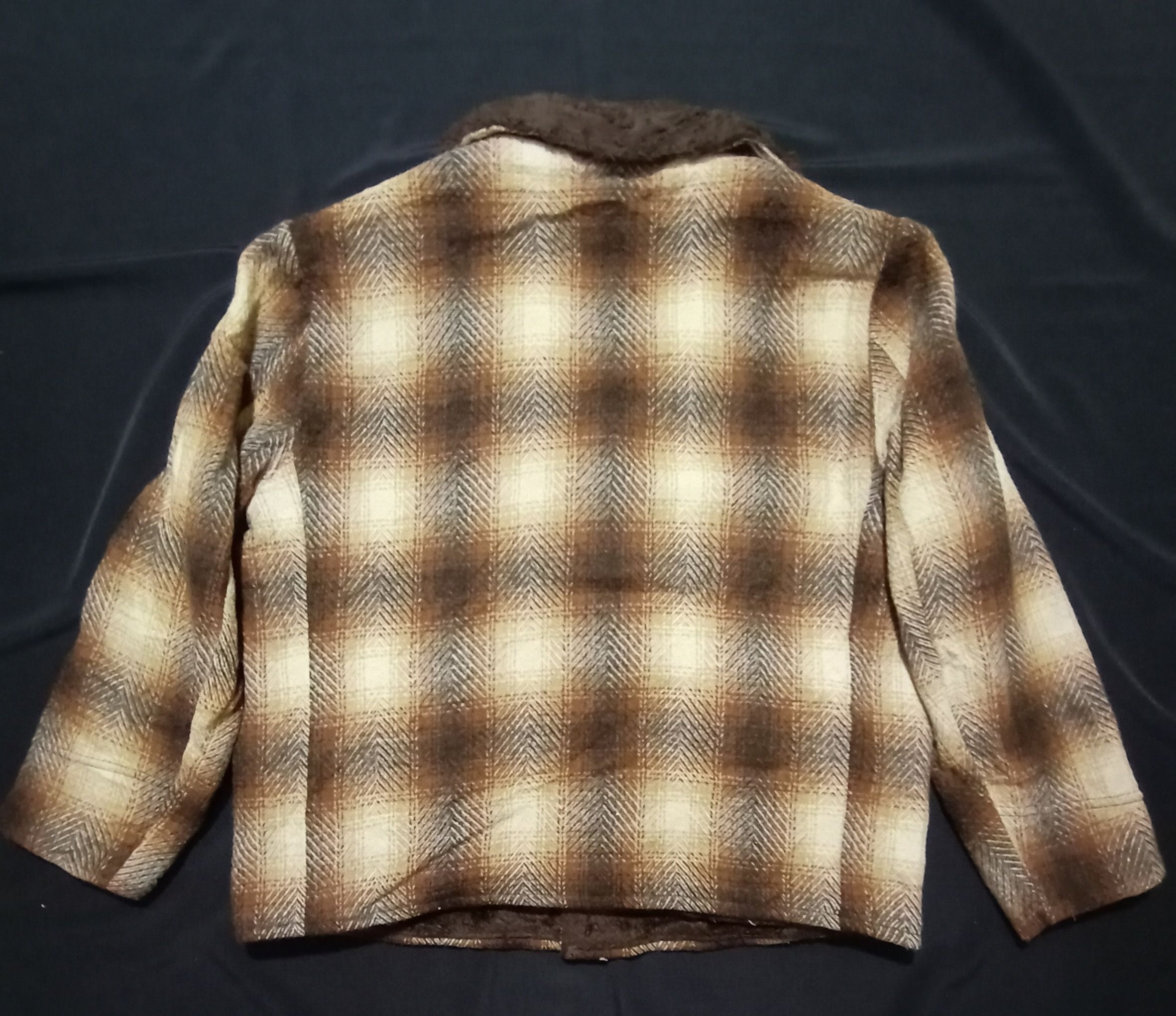 Sears Vintage Sears 70s 80s Sherpa Jacket Shadow Plaid Check Size US L / EU 52-54 / 3 - 8 Thumbnail
