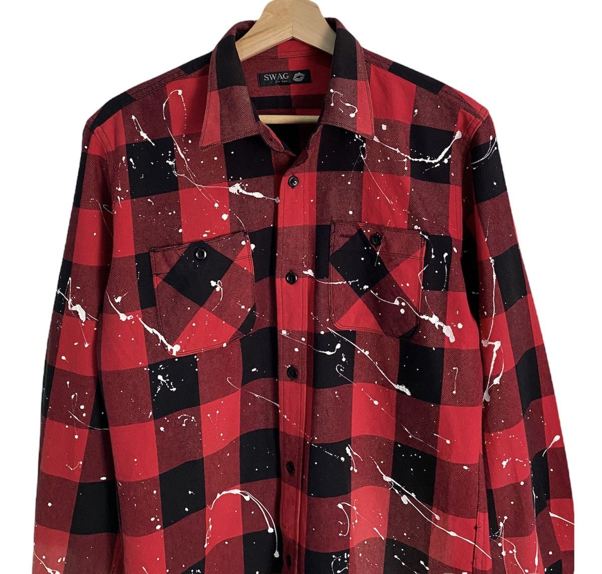 Hiroshi Fujiwara SWAG 🇯🇵 PAINT SPLASH FLANNEL BUTTONS UP SHIRT Size US M / EU 48-50 / 2 - 4 Thumbnail