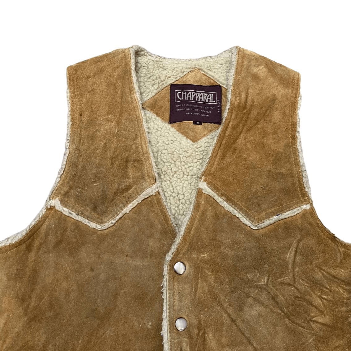 Genuine Leather Vintage Chapparal Genuine Leather Vest Sherpa Lining Size US S / EU 44-46 / 1 - 2 Thumbnail