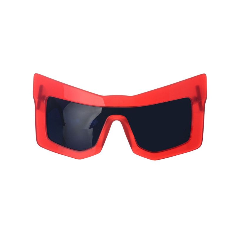 Ktz Red Acetate Chunky Cateye Sunglasses