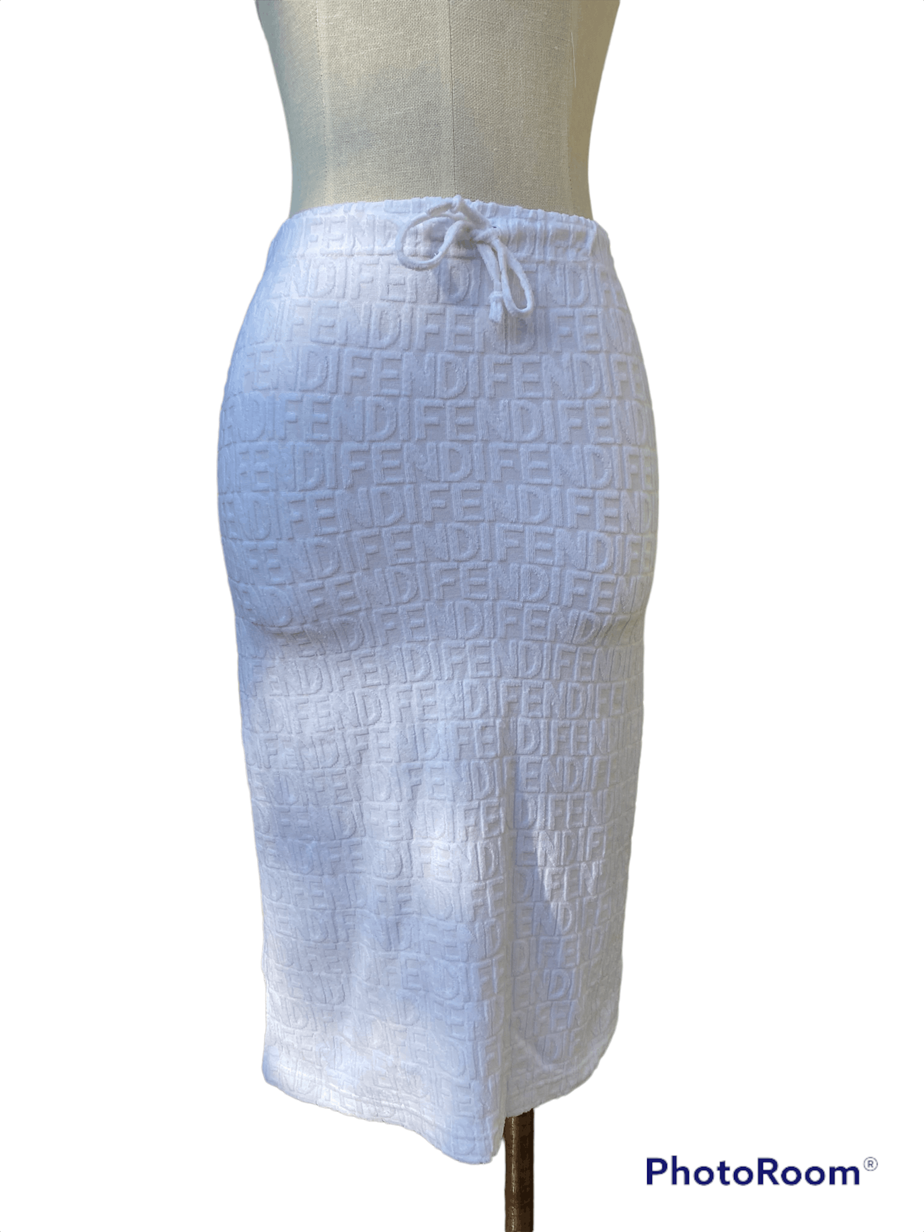 vintage fendi white skirt
