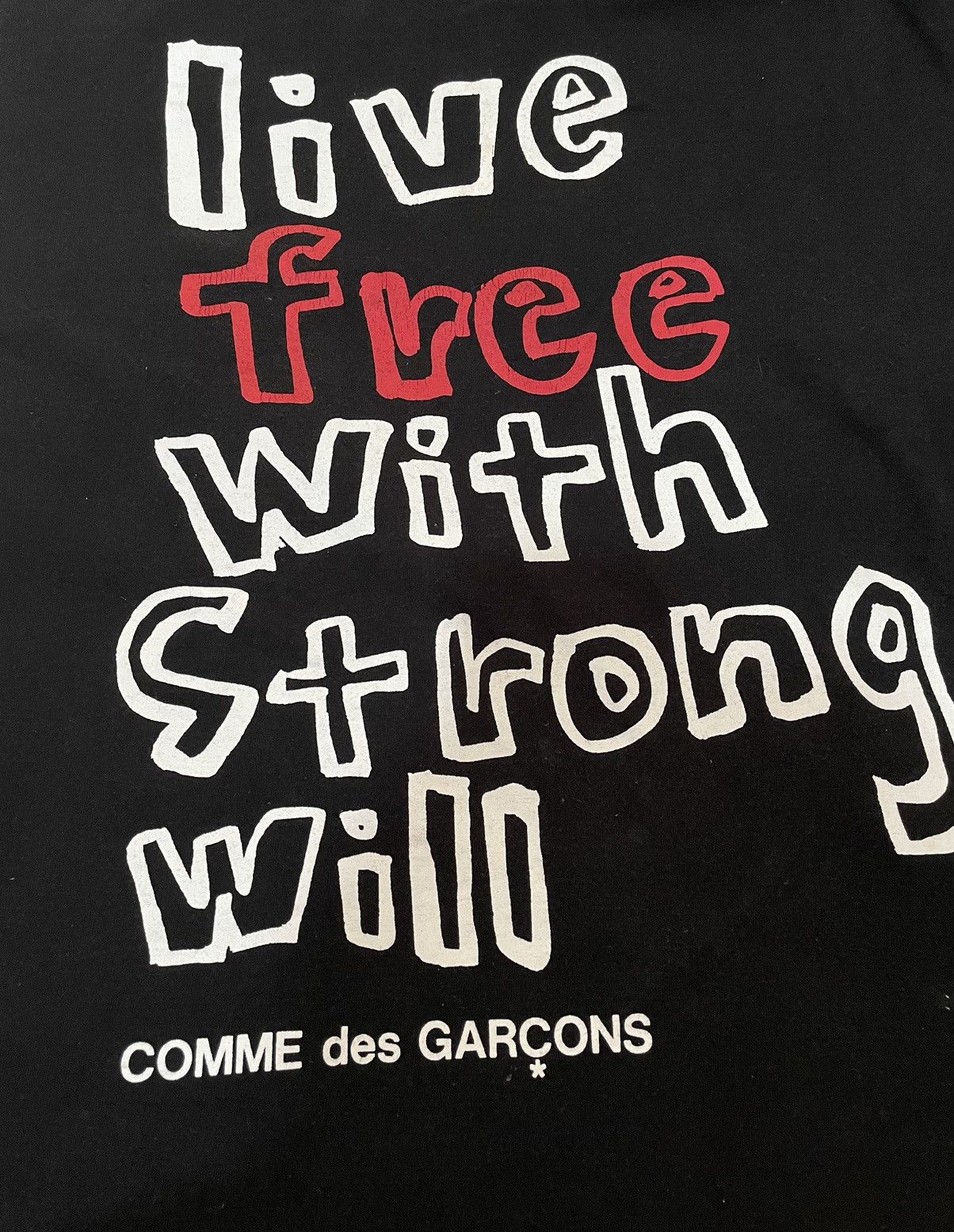 Comme des Garcons *FINAL DROP* Cdg homme plus live free with strong will tee Size US L / EU 52-54 / 3 - 3 Thumbnail