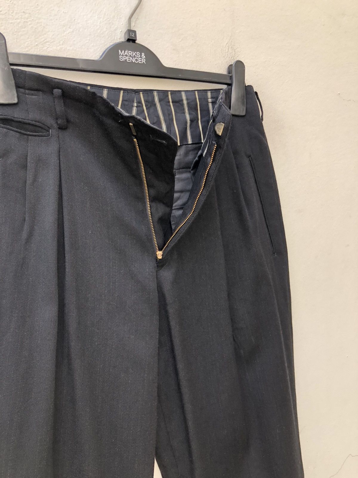 Matsuda Vintage Monsieur Nicole By Koba Striped Baggy Wool Trouser Size US 30 / EU 46 - 4 Thumbnail