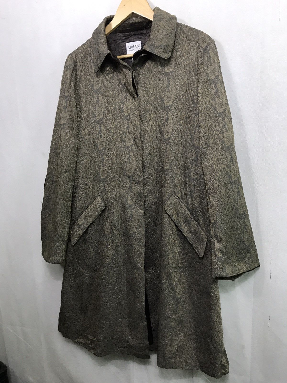 Armani 🔥Armani snake skin design long coat jacket made in romania Size US S / EU 44-46 / 1 - 3 Thumbnail