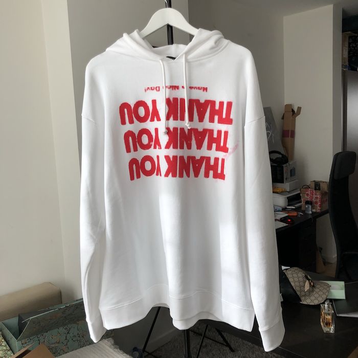 Raf simons sale thank you hoodie