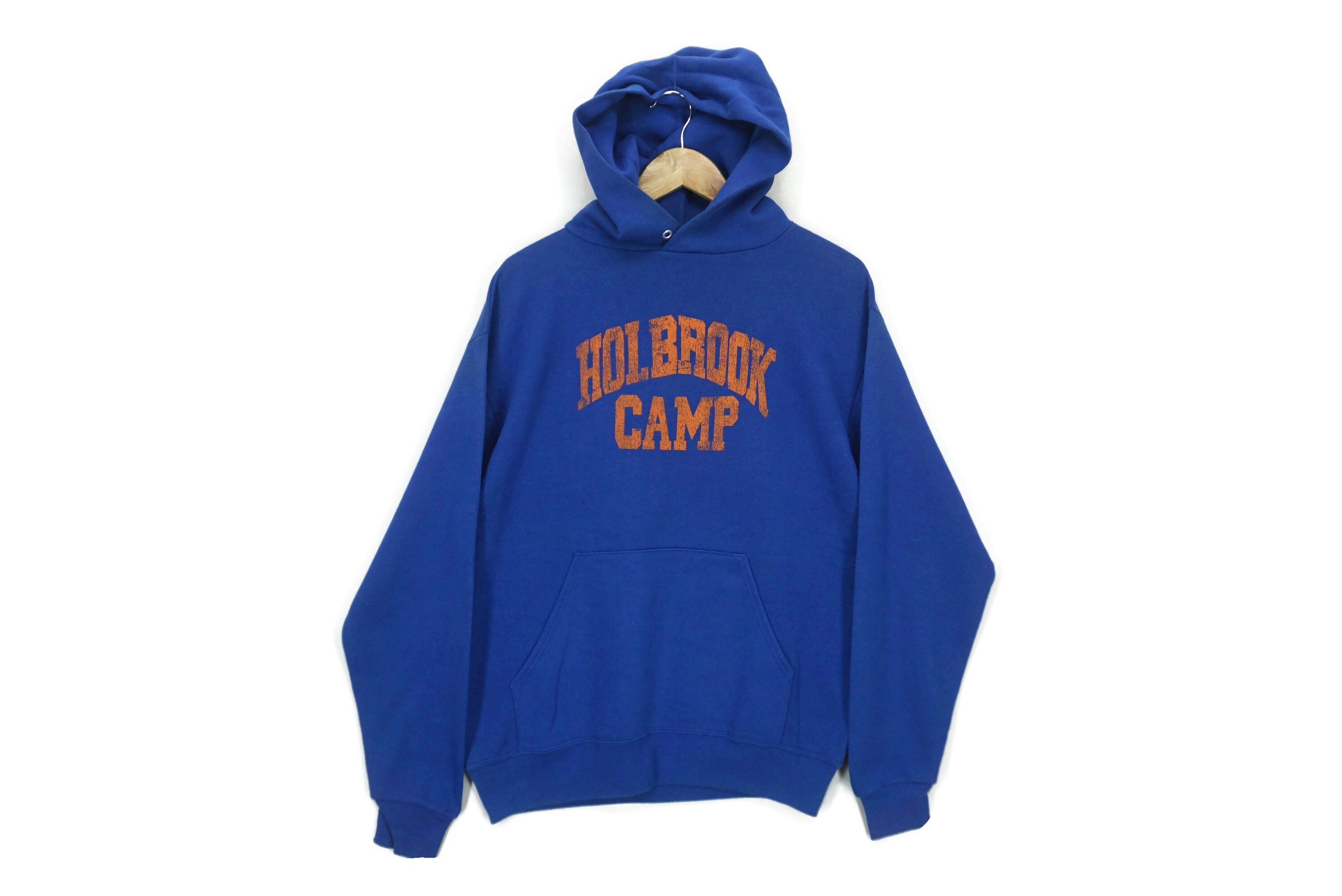 image of Holbrook Camp Jerzees Hoodie Russell Sweatshirt Made In Usa in Blue, Men's (Size Medium)
