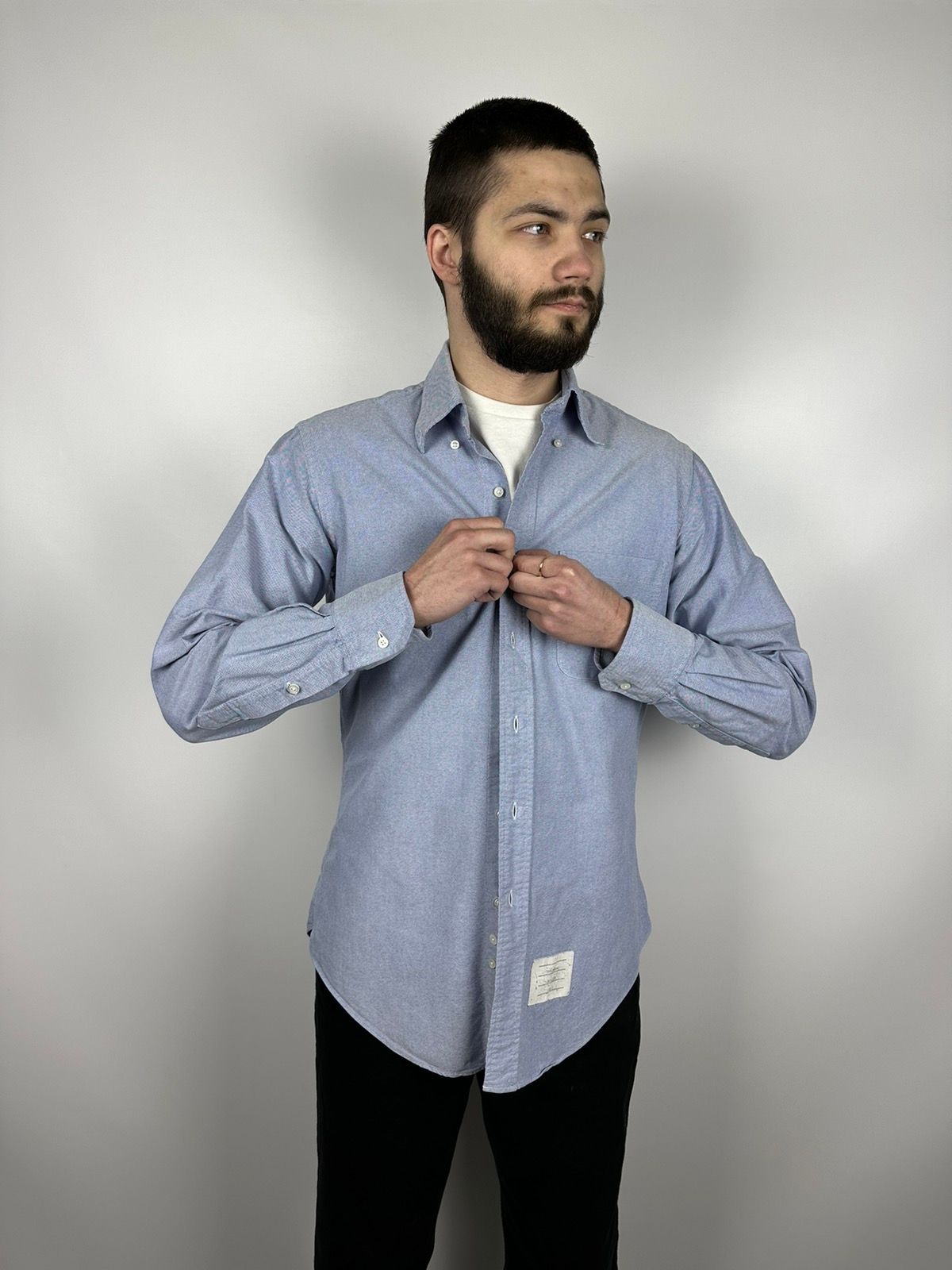 Pre-owned Thom Browne Light Blue Oxford Shirt