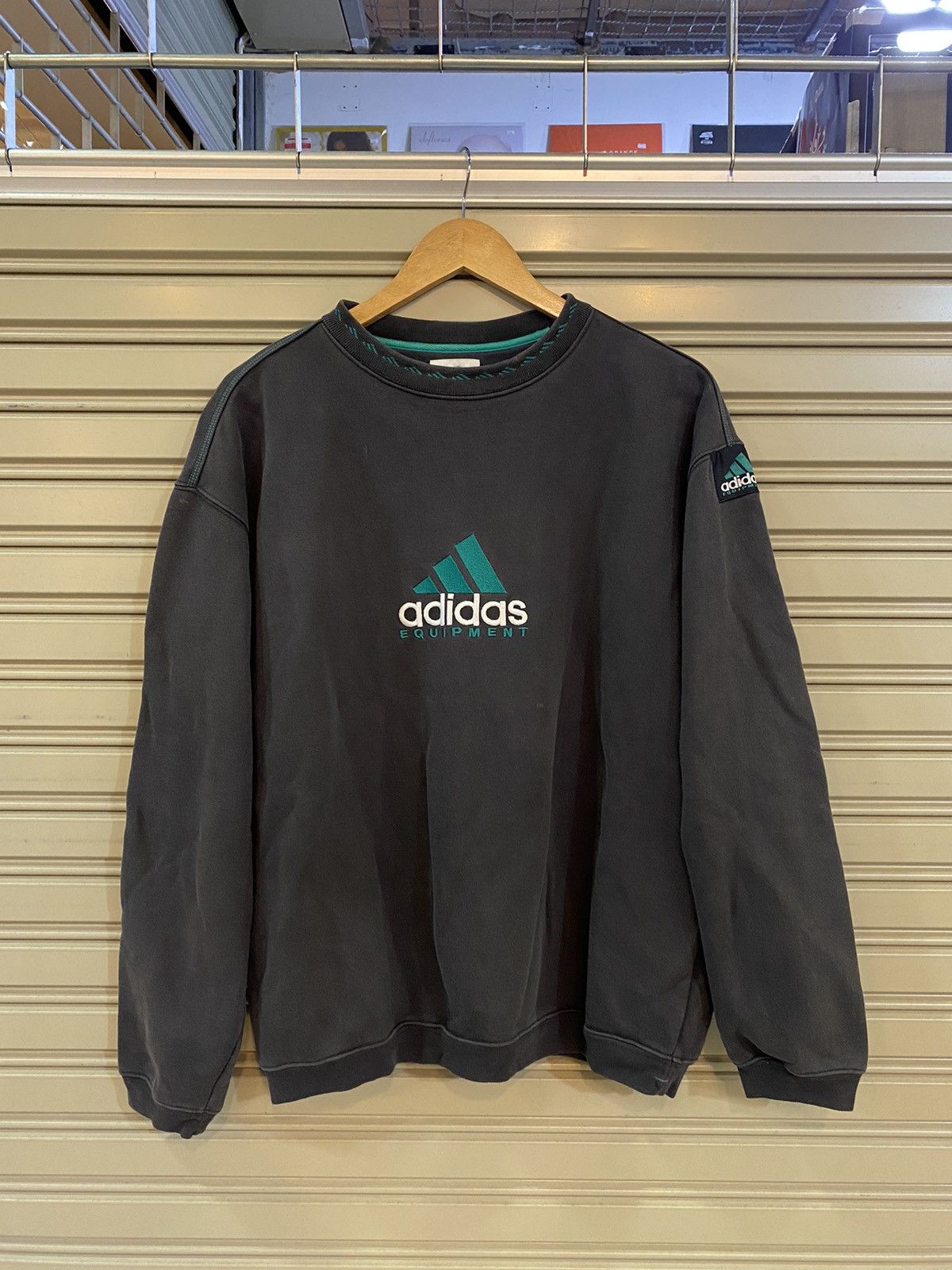 image of Adidas Equipment Sweatshirt Crewneck Sweater in Faded Black, Men's (Size XL)