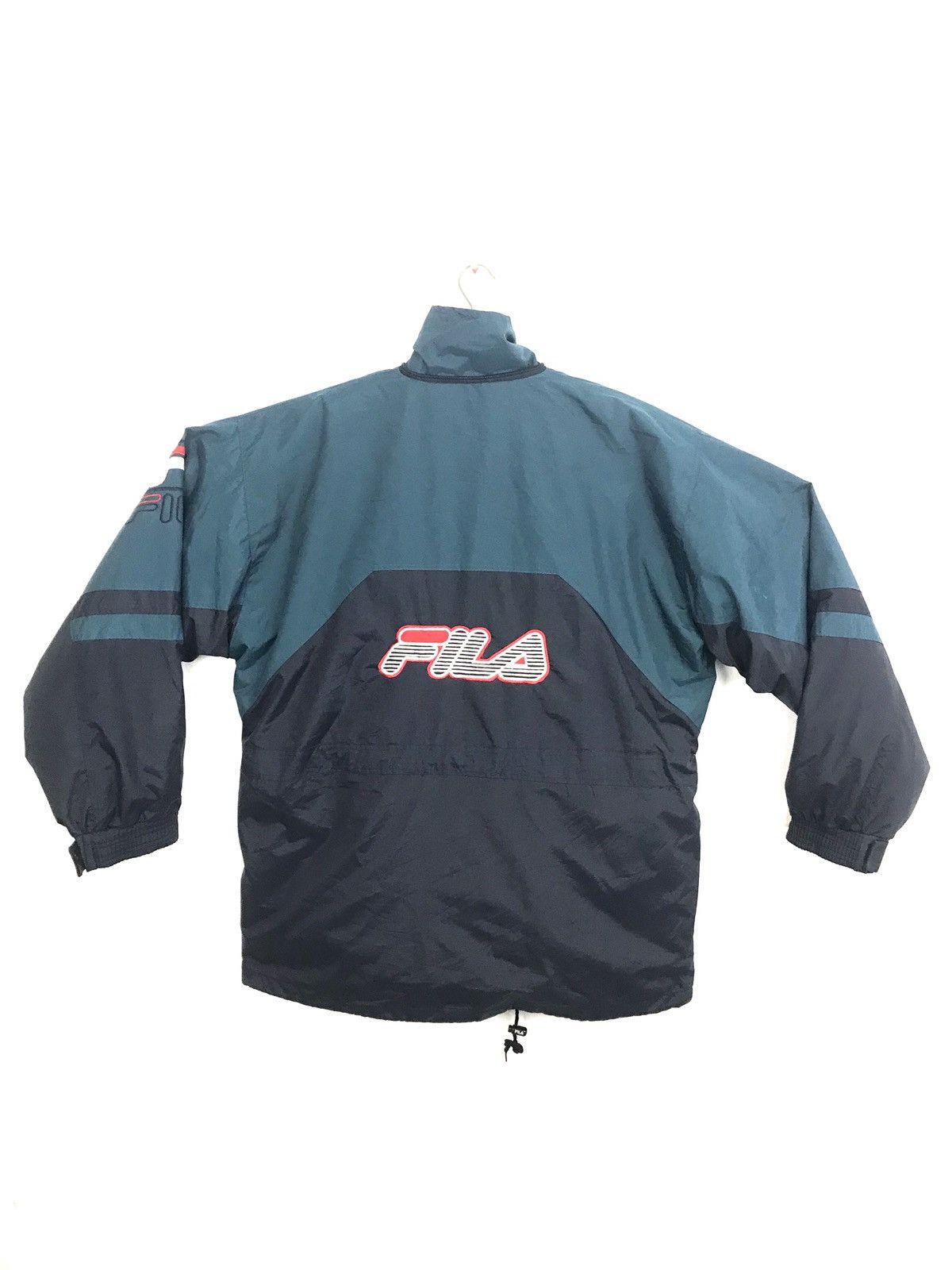 image of Fila Big Logo Spell Out Jacket Zipper Coach X in Green, Men's (Size 2XL)