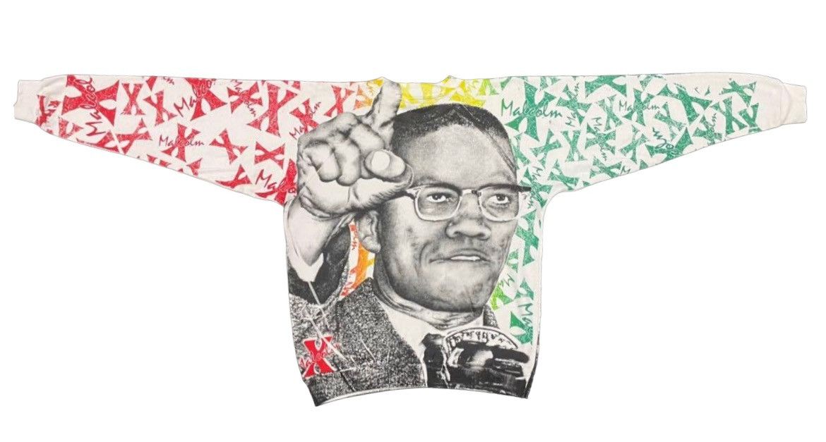 Vintage Rare🔥Vintage Malcom X AOP Historical Statement Sweater Size US M / EU 48-50 / 2 - 5 Thumbnail