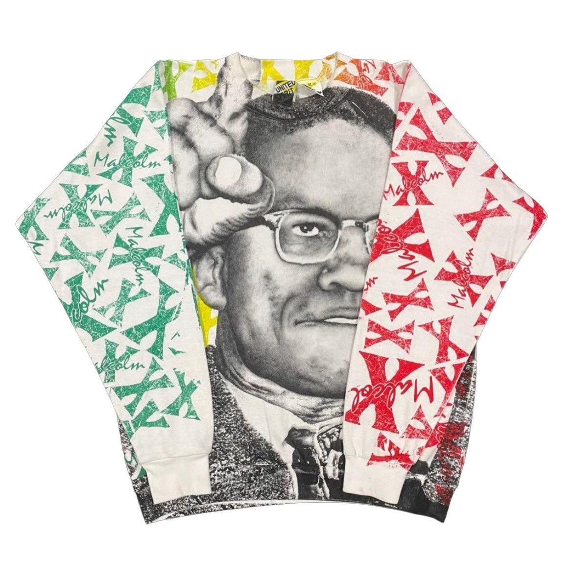 Vintage Rare🔥Vintage Malcom X AOP Historical Statement Sweater Size US M / EU 48-50 / 2 - 2 Thumbnail