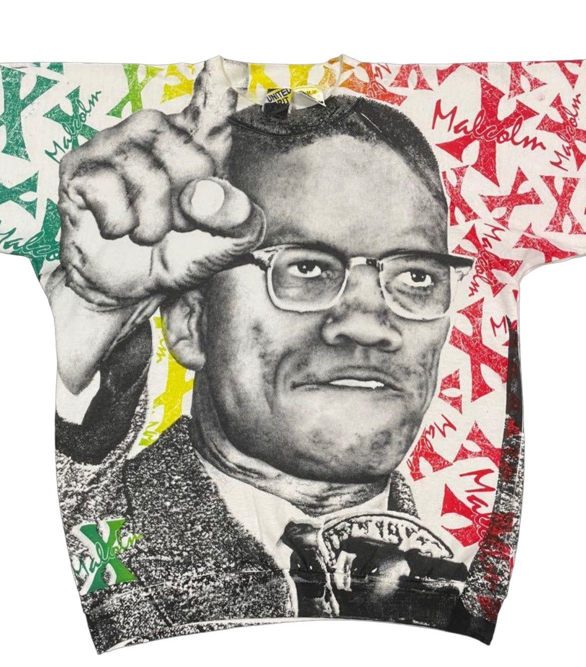 Vintage Rare🔥Vintage Malcom X AOP Historical Statement Sweater Size US M / EU 48-50 / 2 - 4 Thumbnail