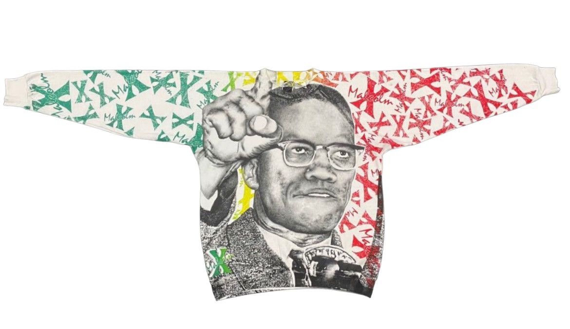 Vintage Rare🔥Vintage Malcom X AOP Historical Statement Sweater Size US M / EU 48-50 / 2 - 3 Thumbnail