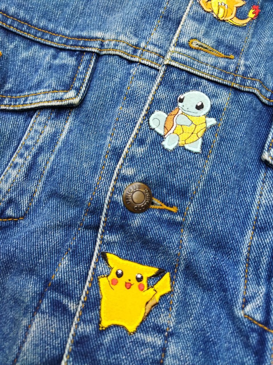 Japanese Brand Vintage Uniqlo X Pokemon Characters Denim Jacket Size US L / EU 52-54 / 3 - 4 Thumbnail