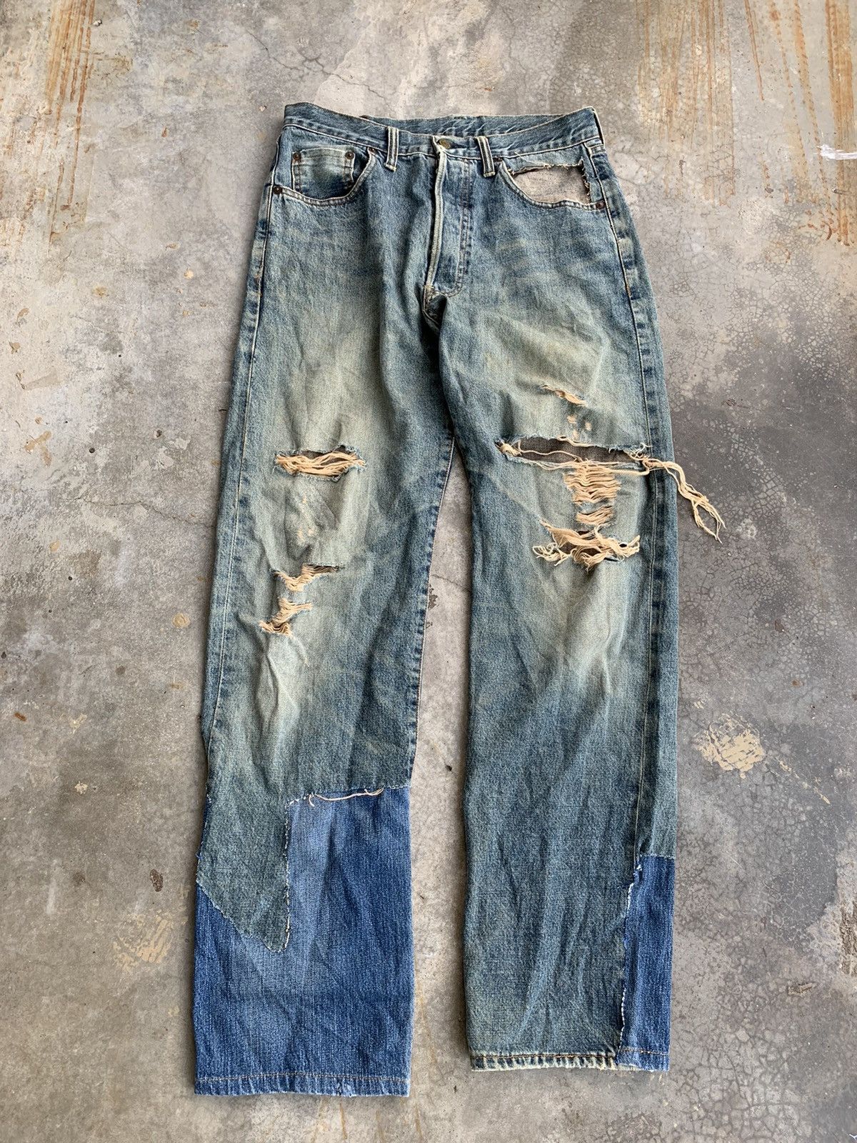 Studio D'Artisan THRASHED Studio D Artisan Distressed Selvedge RED LINE Denim Size US 30 / EU 46 - 1 Thumbnail