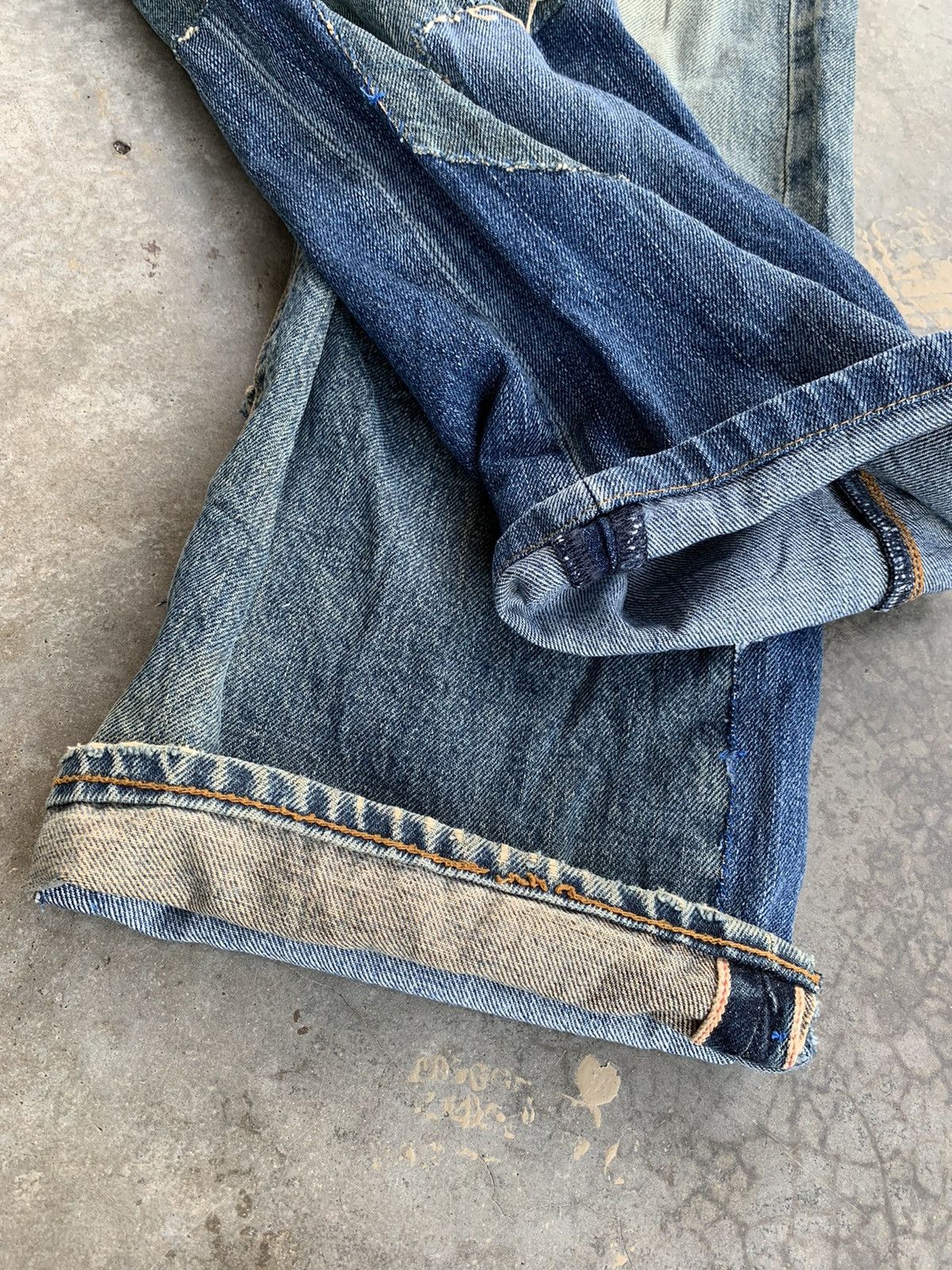 Studio D'Artisan THRASHED Studio D Artisan Distressed Selvedge RED LINE Denim Size US 30 / EU 46 - 3 Thumbnail