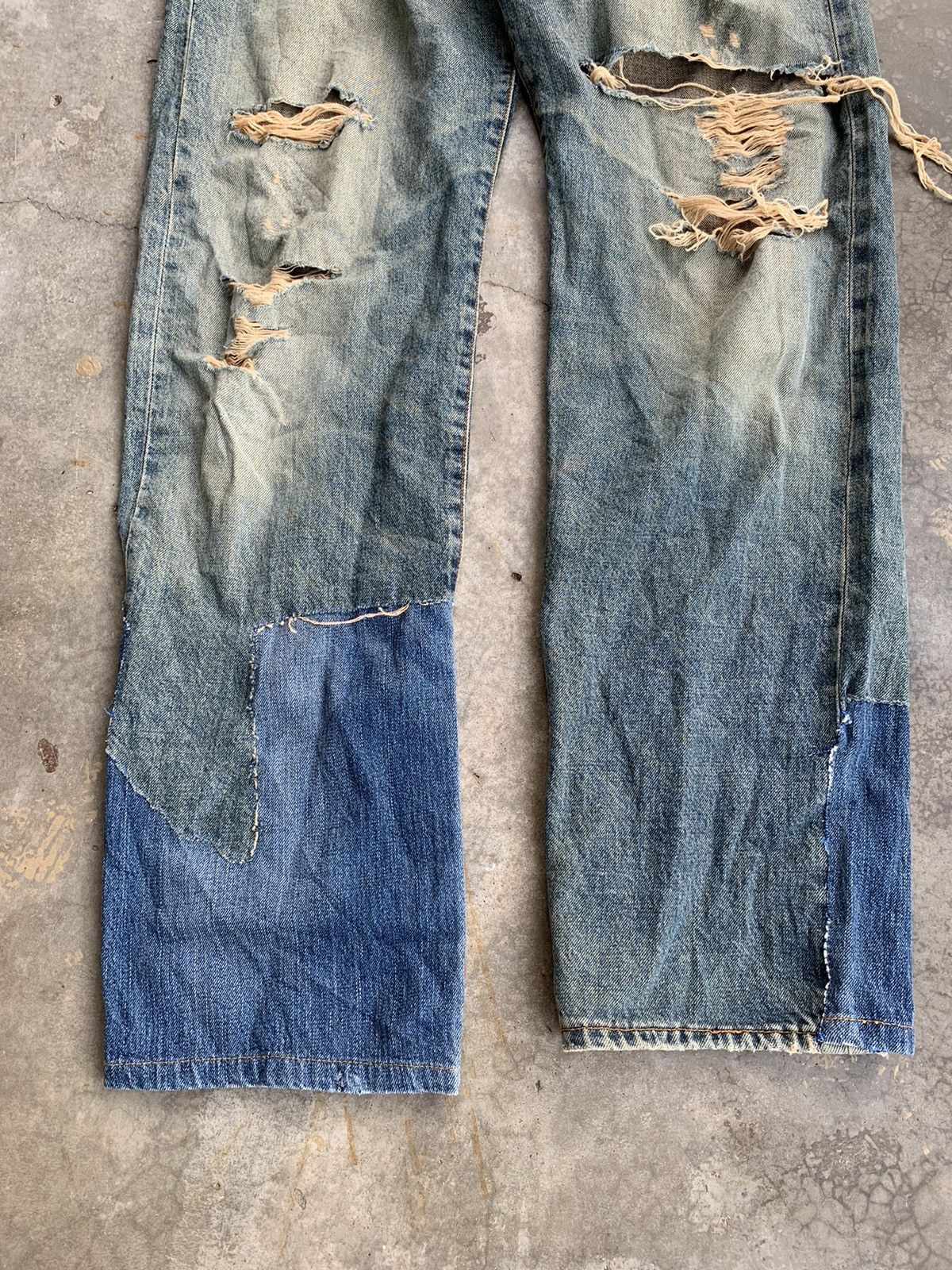 Studio D'Artisan THRASHED Studio D Artisan Distressed Selvedge RED LINE Denim Size US 30 / EU 46 - 2 Thumbnail