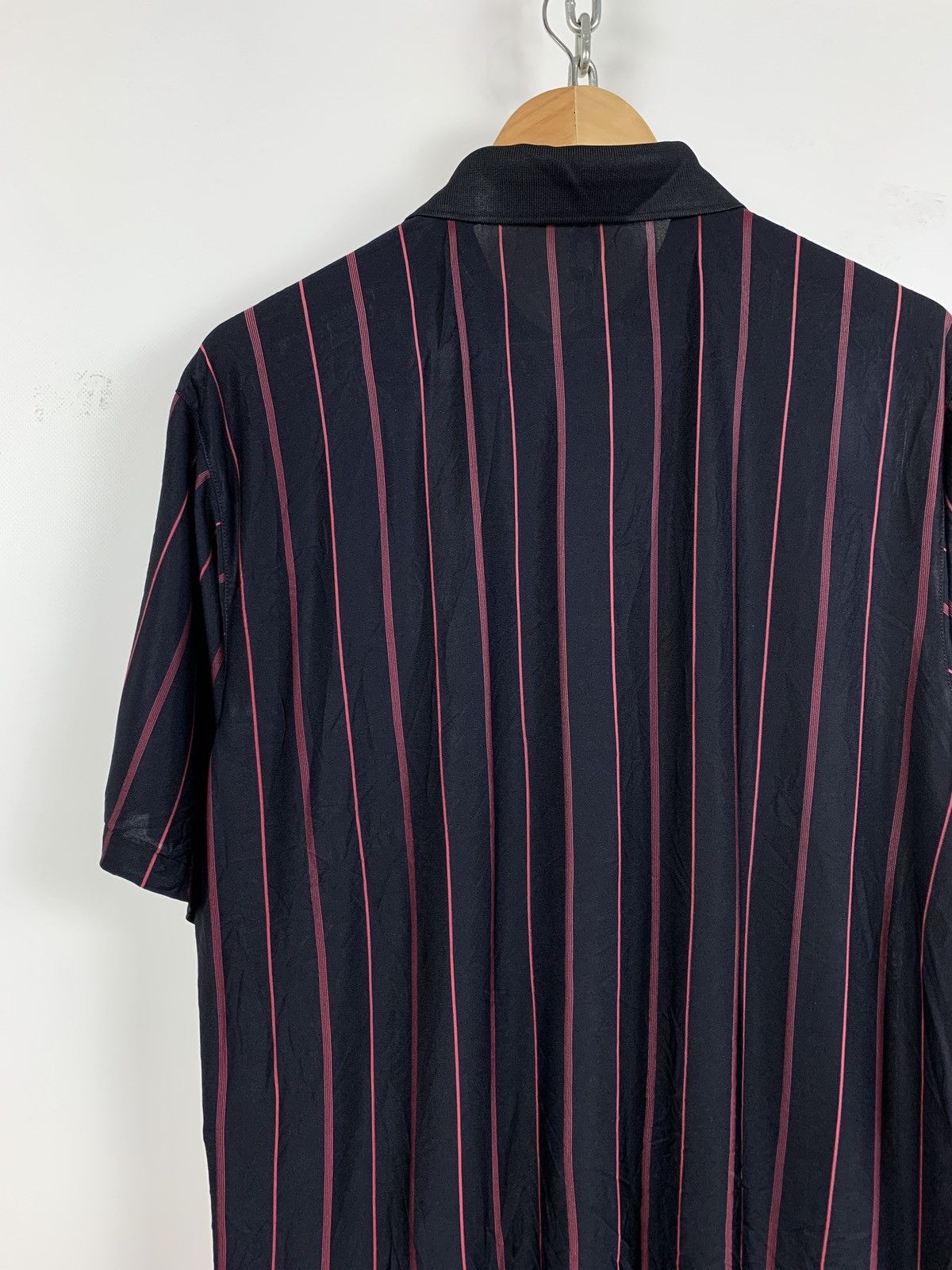 Vintage 90s Vintage Yves Saint Laurent Striped Silk Polo Shirt Size US XL / EU 56 / 4 - 8 Thumbnail