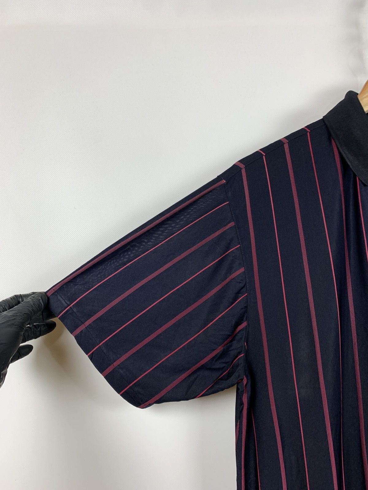 Vintage 90s Vintage Yves Saint Laurent Striped Silk Polo Shirt Size US XL / EU 56 / 4 - 11 Thumbnail