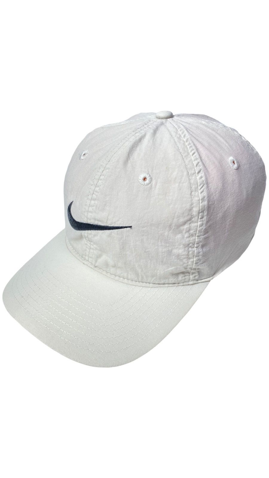 Nike 🔥LASTDROP🔥 90s Nylon Swoosh Classic White Vintage Cap Hat Size ONE SIZE - 1 Thumbnail