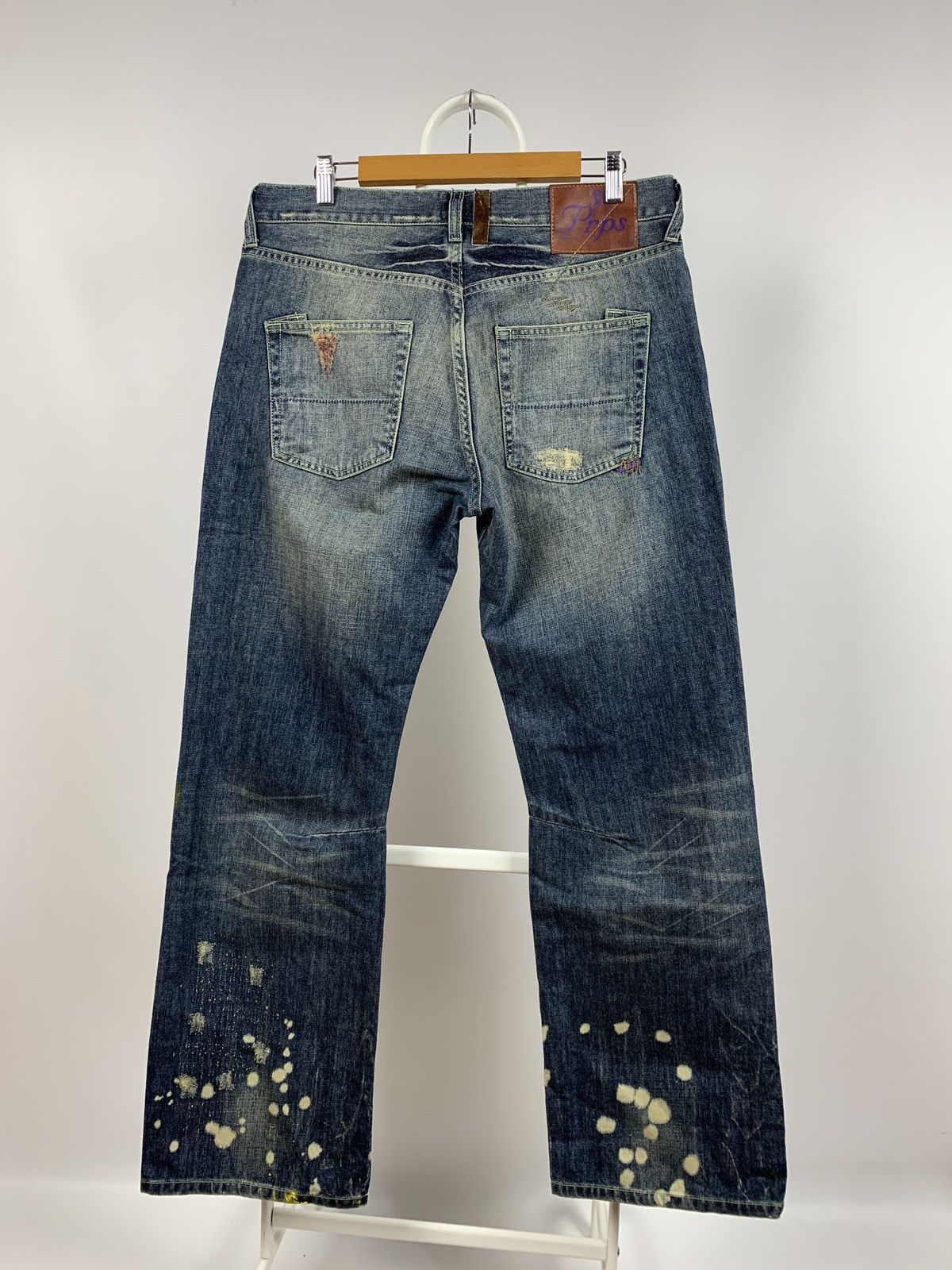 Japanese Brand NWT Prps Distressed Painted Japanese Denim Jeans Pants Size US 34 / EU 50 - 2 Thumbnail