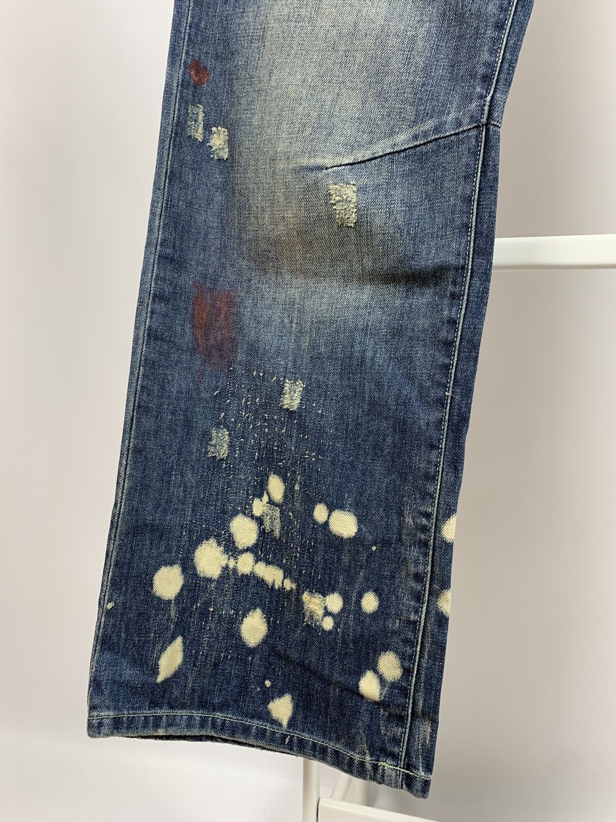 Japanese Brand NWT Prps Distressed Painted Japanese Denim Jeans Pants Size US 34 / EU 50 - 8 Thumbnail