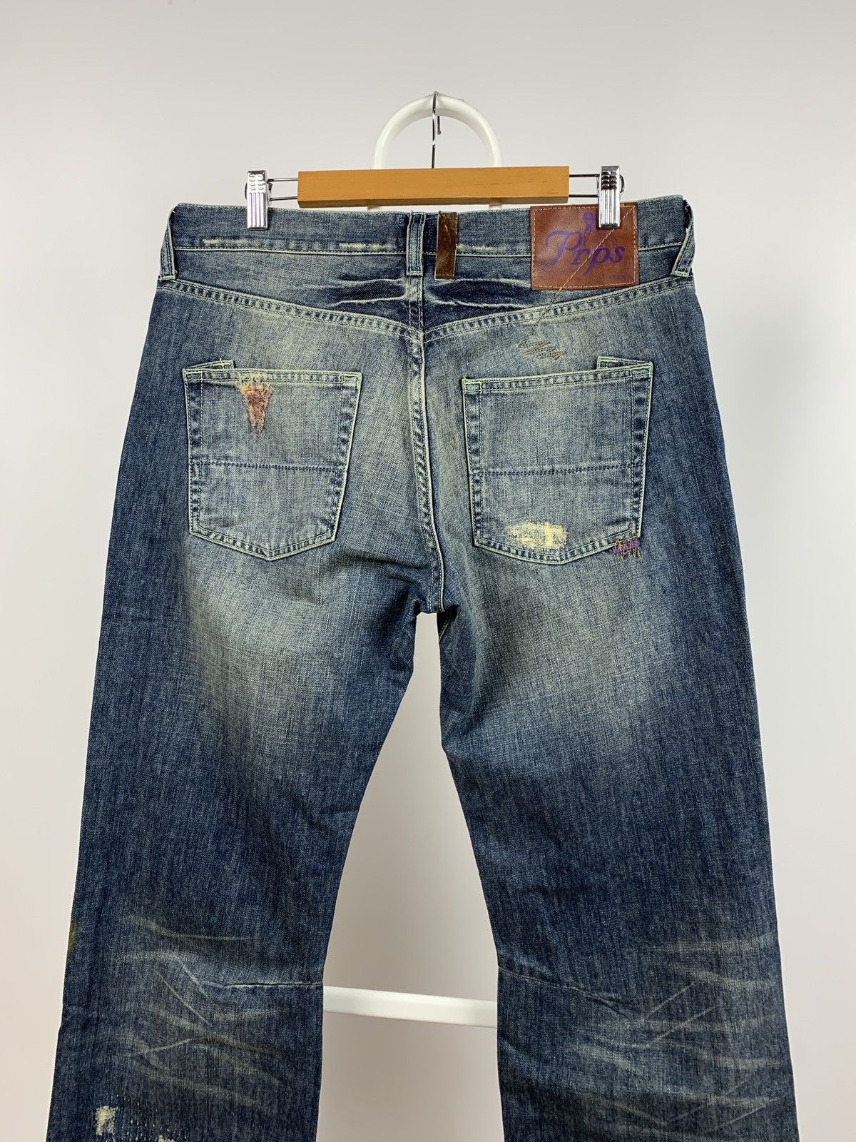 Japanese Brand NWT Prps Distressed Painted Japanese Denim Jeans Pants Size US 34 / EU 50 - 10 Thumbnail