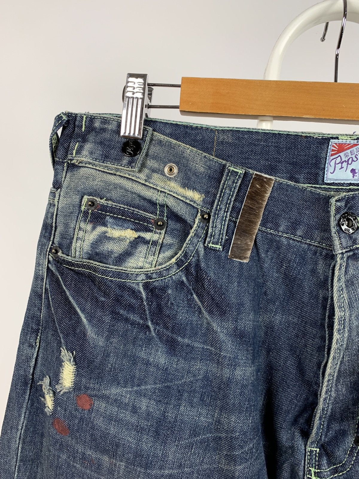 Japanese Brand NWT Prps Distressed Painted Japanese Denim Jeans Pants Size US 34 / EU 50 - 16 Thumbnail