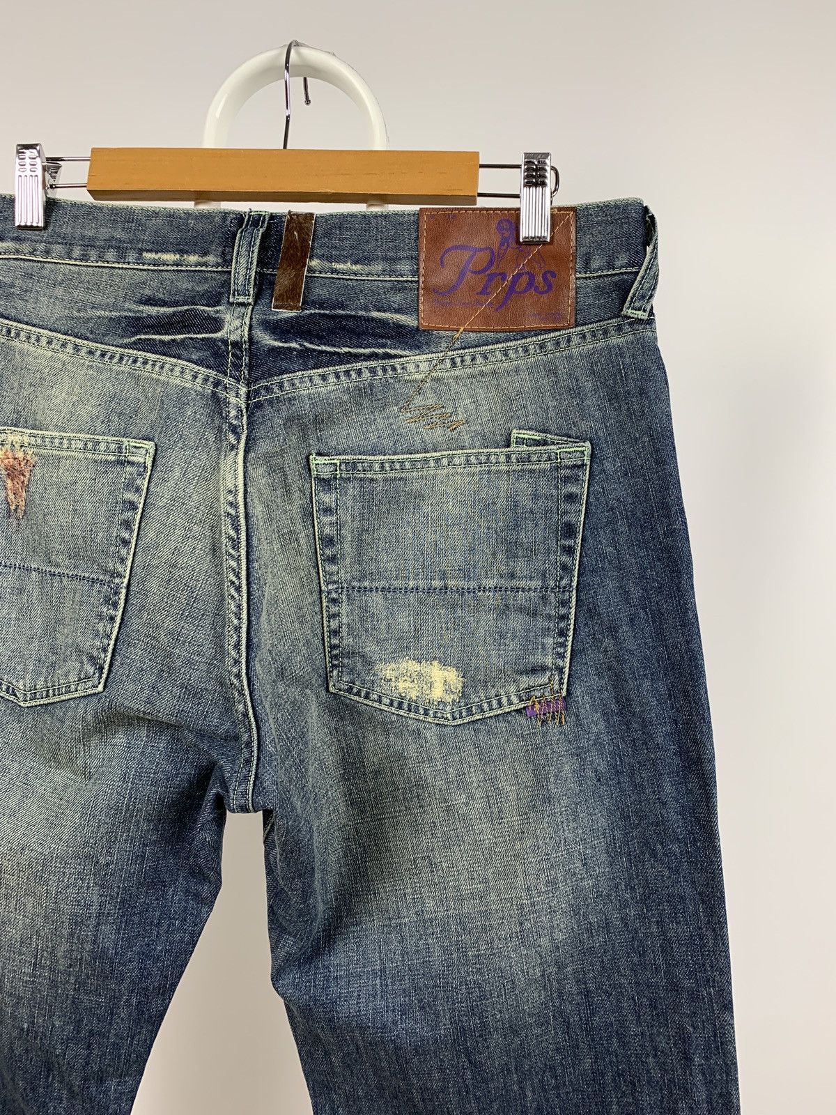Japanese Brand NWT Prps Distressed Painted Japanese Denim Jeans Pants Size US 34 / EU 50 - 11 Thumbnail