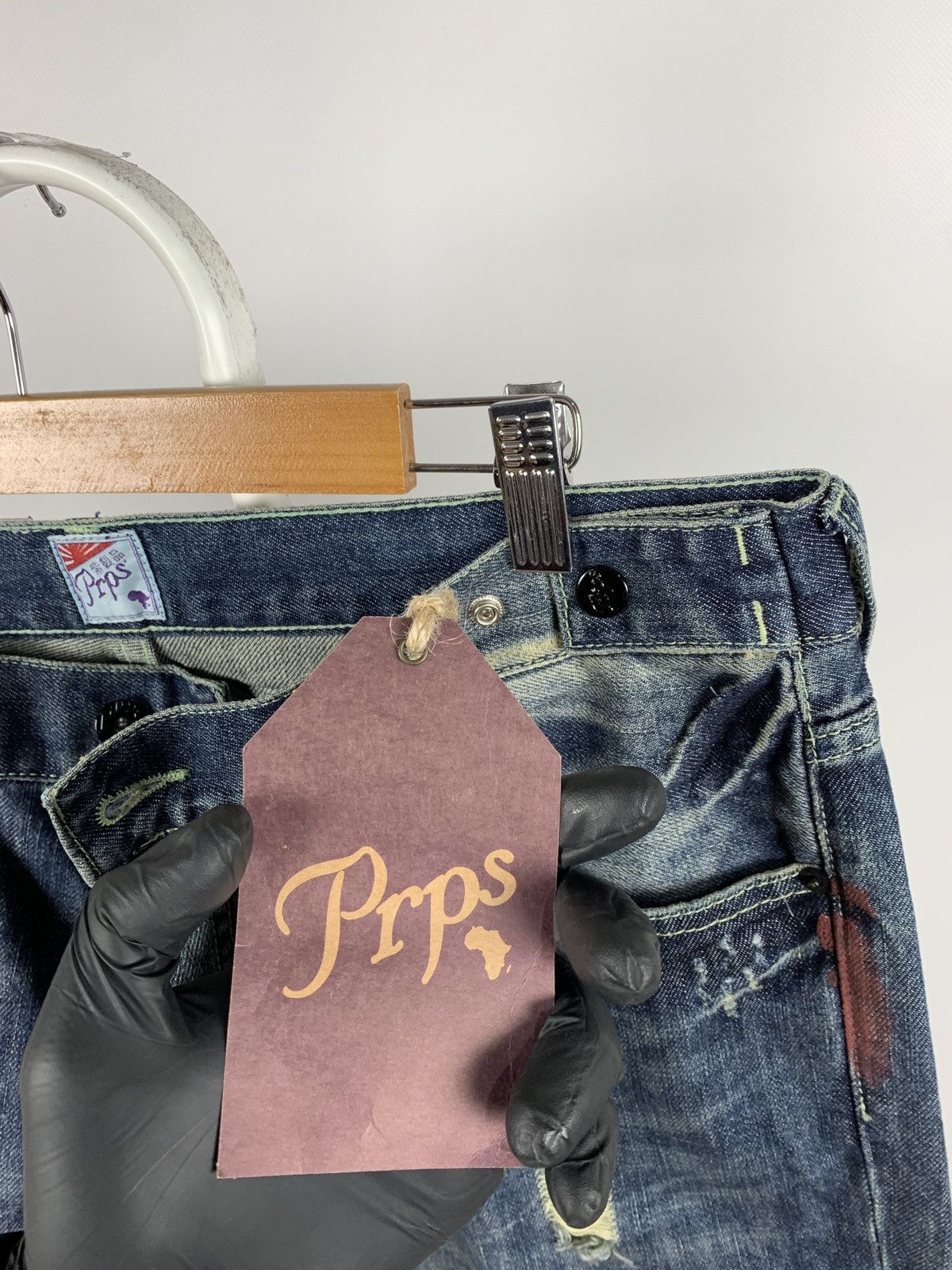 Japanese Brand NWT Prps Distressed Painted Japanese Denim Jeans Pants Size US 34 / EU 50 - 20 Thumbnail