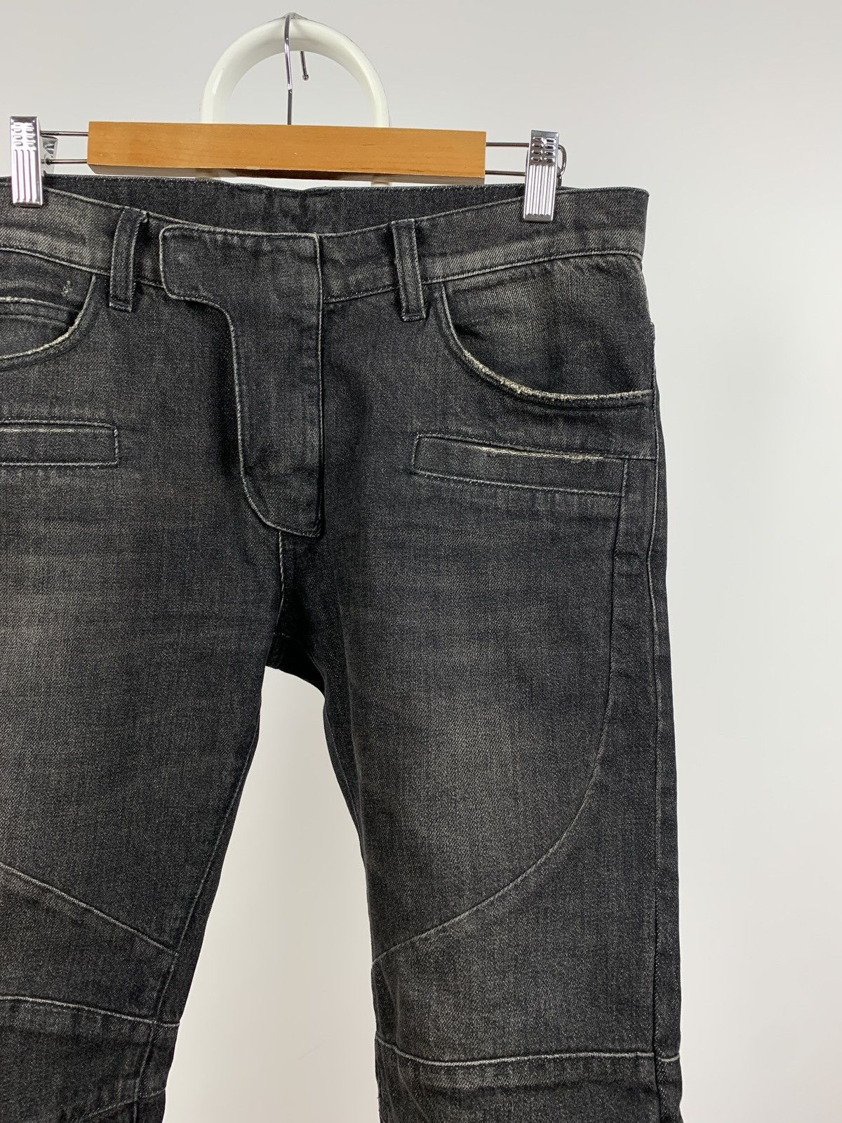Balmain Balmain Paris Grey Biker Denim Jeans Pants Size US 31 - 5 Thumbnail