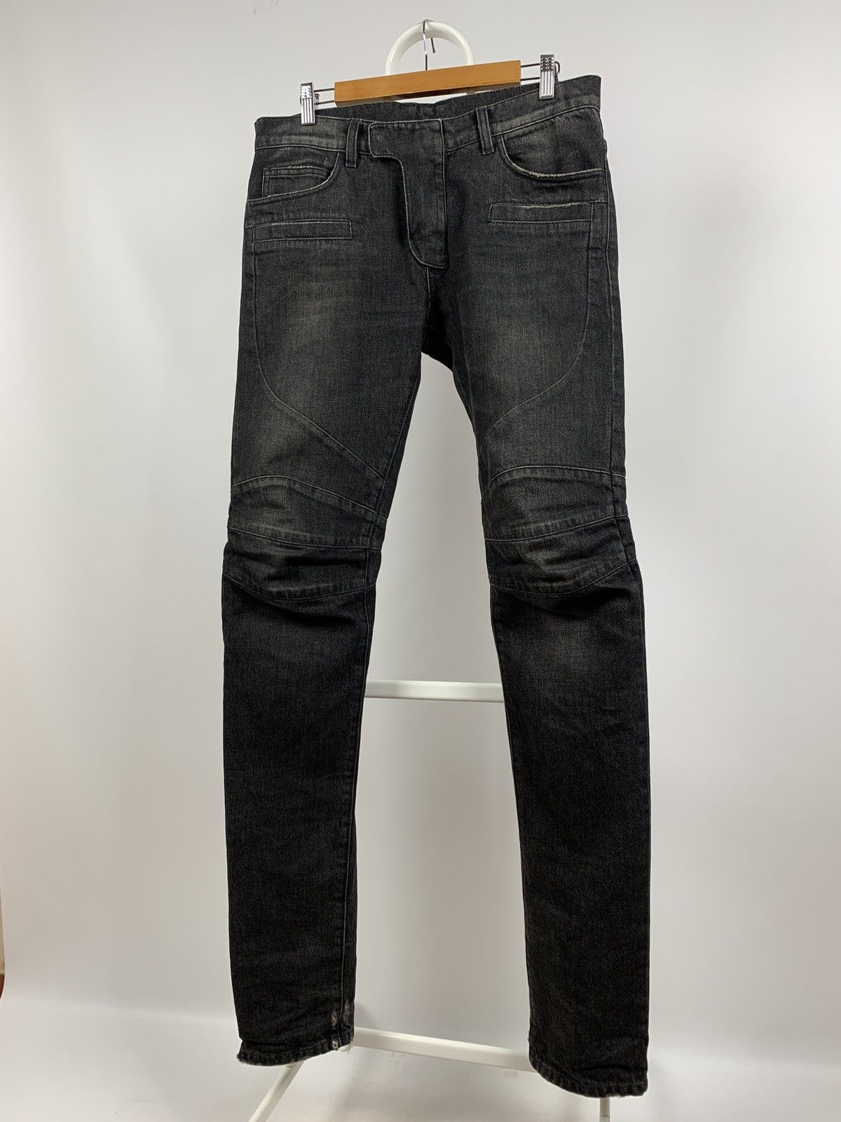 Balmain Balmain Paris Grey Biker Denim Jeans Pants Size US 31 - 9 Thumbnail