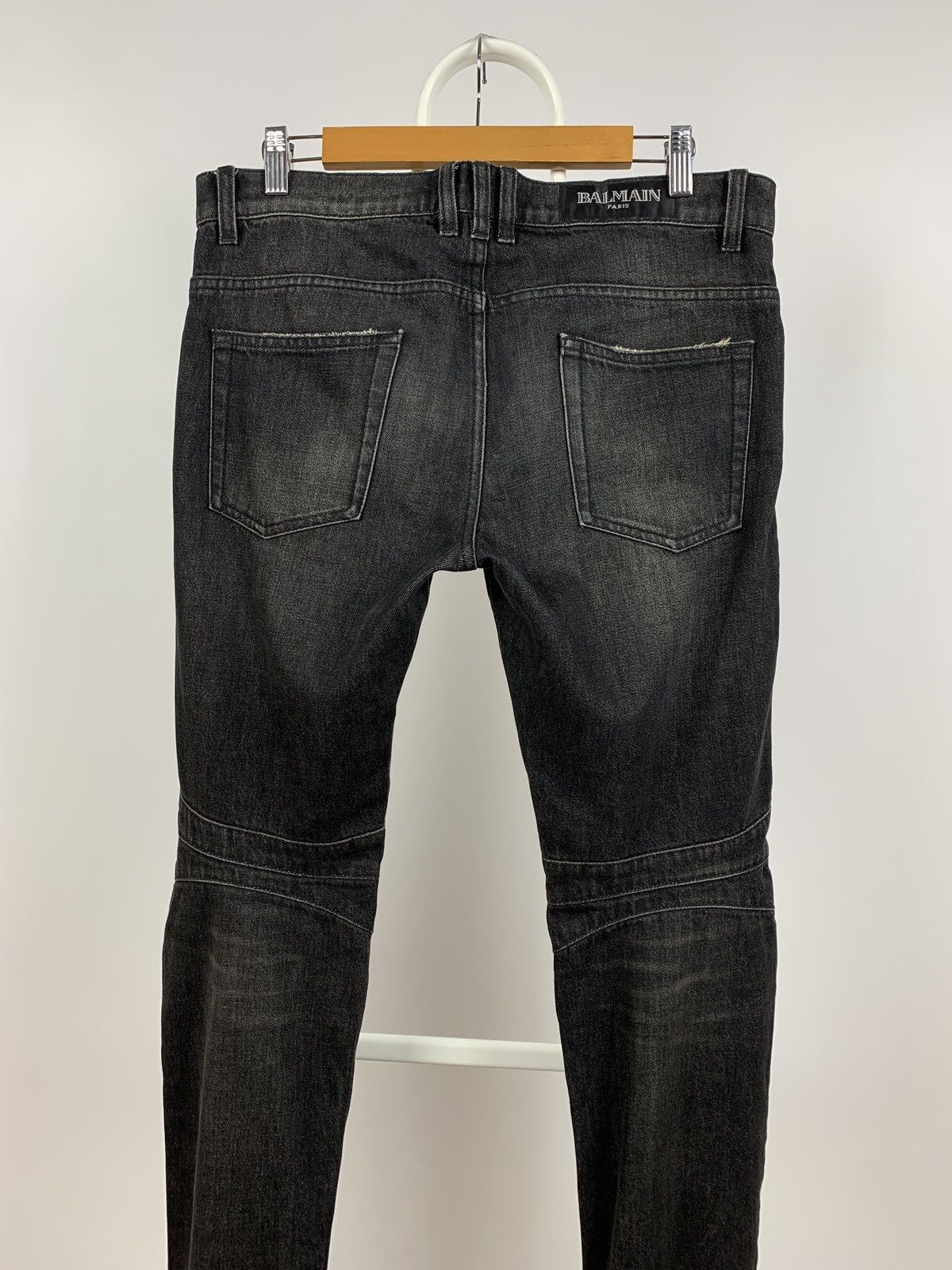 Balmain Balmain Paris Grey Biker Denim Jeans Pants Size US 31 - 4 Thumbnail