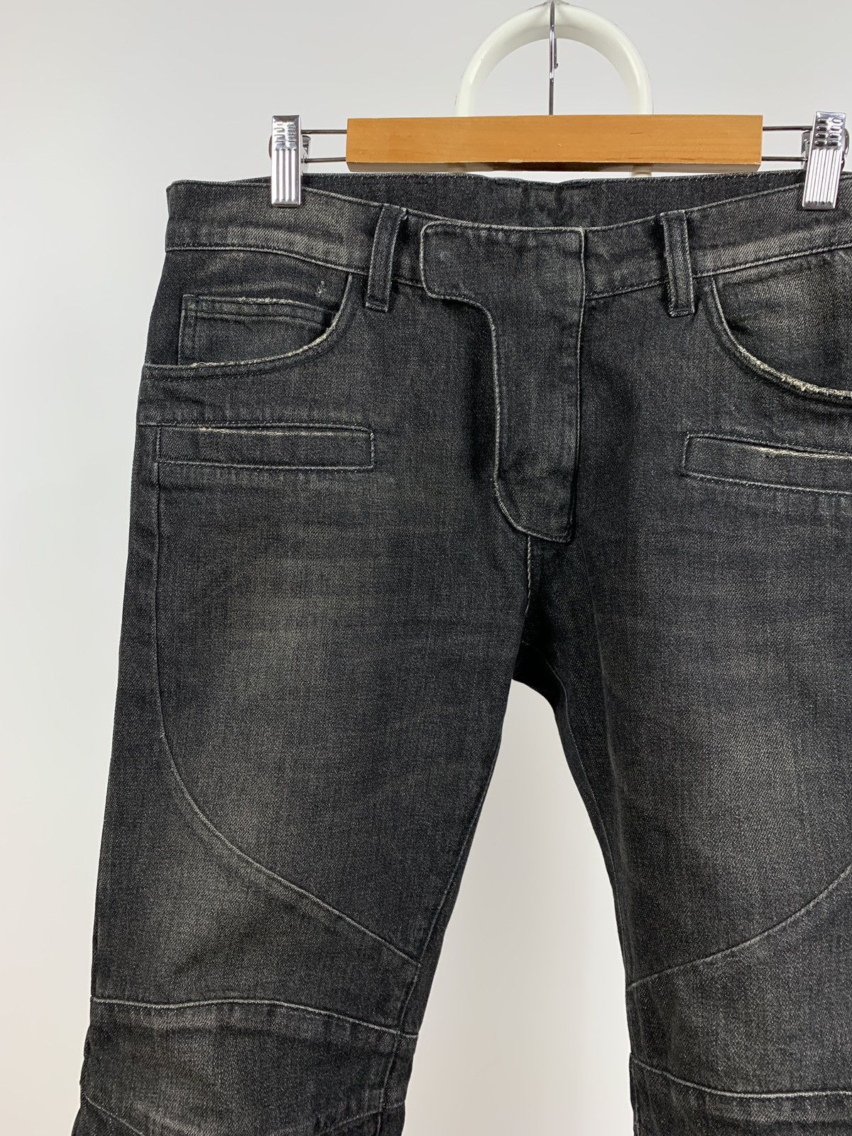 Balmain Balmain Paris Grey Biker Denim Jeans Pants Size US 31 - 6 Thumbnail