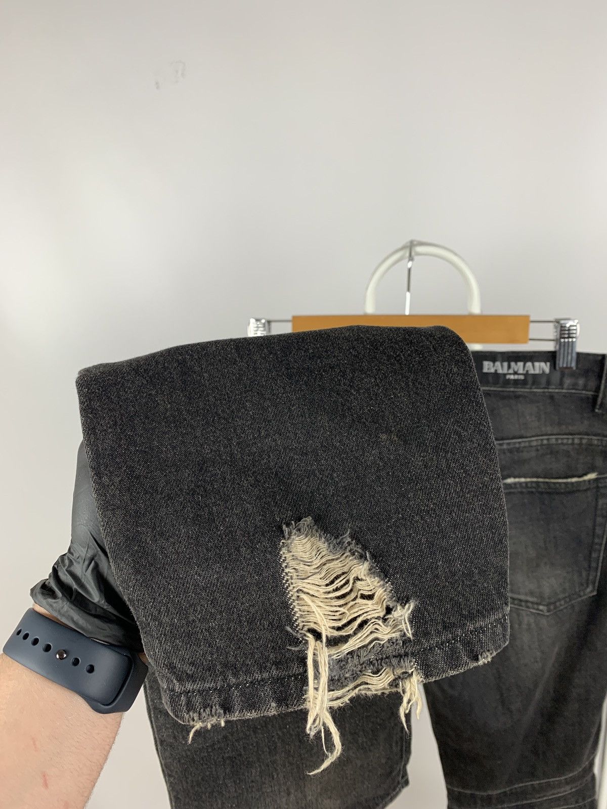 Balmain Balmain Paris Grey Biker Denim Jeans Pants Size US 31 - 18 Thumbnail