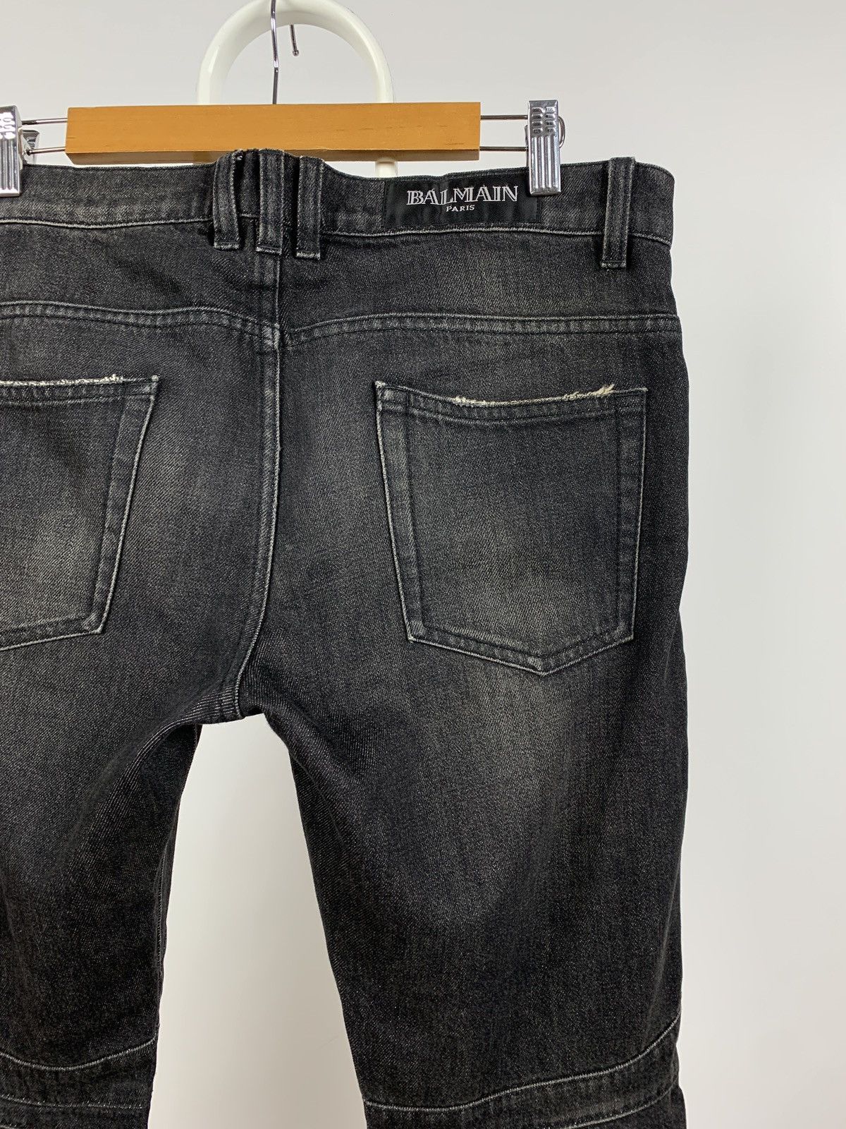 Balmain Balmain Paris Grey Biker Denim Jeans Pants Size US 31 - 14 Thumbnail