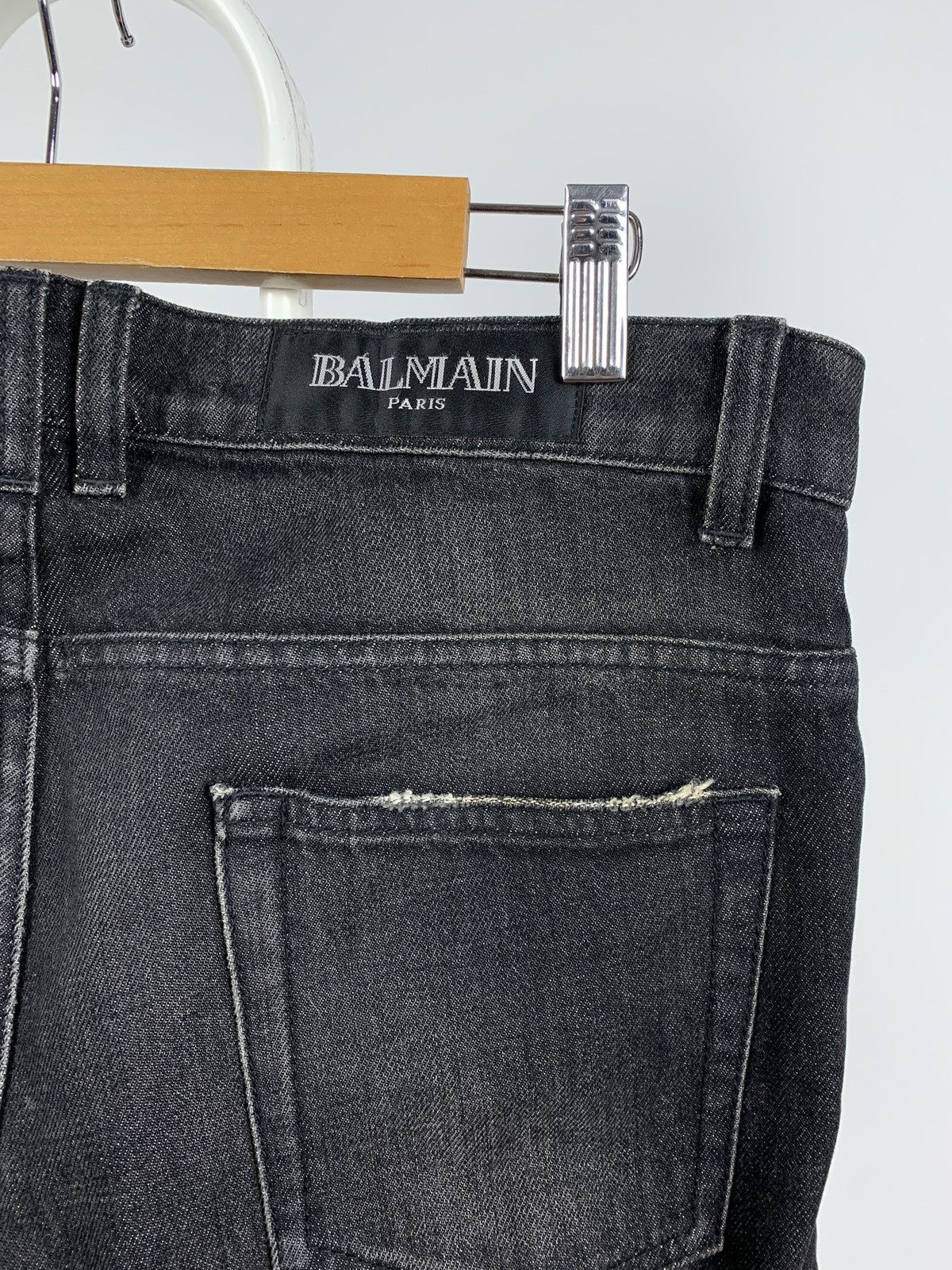 Balmain Balmain Paris Grey Biker Denim Jeans Pants Size US 31 - 16 Thumbnail