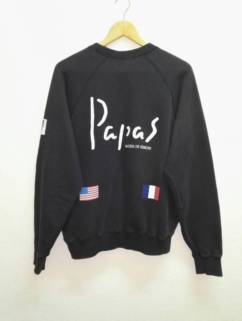 Japanese Brand Vintage Papas Sweatshirt Pocket Big Logo Made in Japan Size US L / EU 52-54 / 3 - 1 Thumbnail