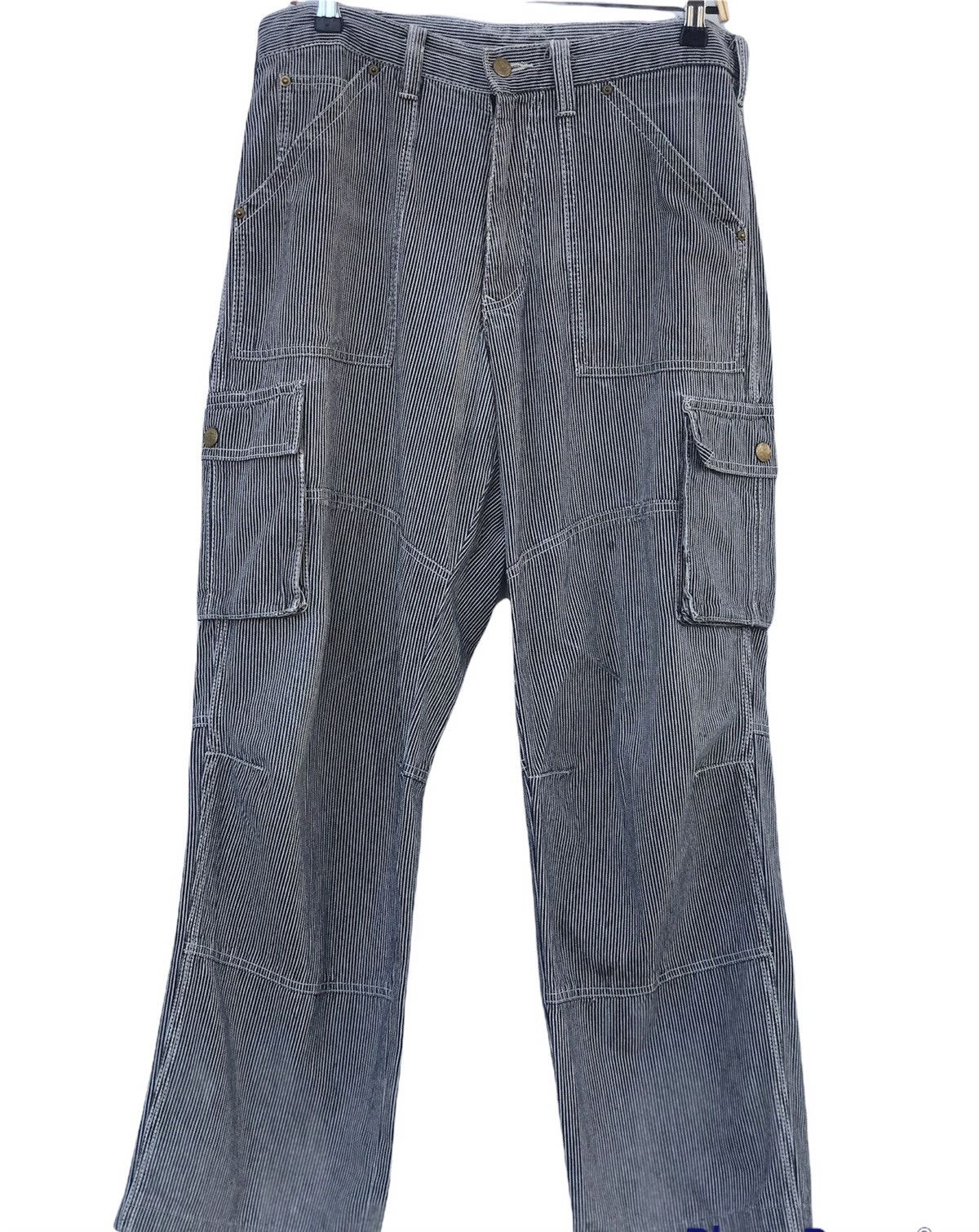 Japanese Brand Dogman Hickory Stripe Denim Cargo Pant Size US 32 / EU 48 - 1 Thumbnail