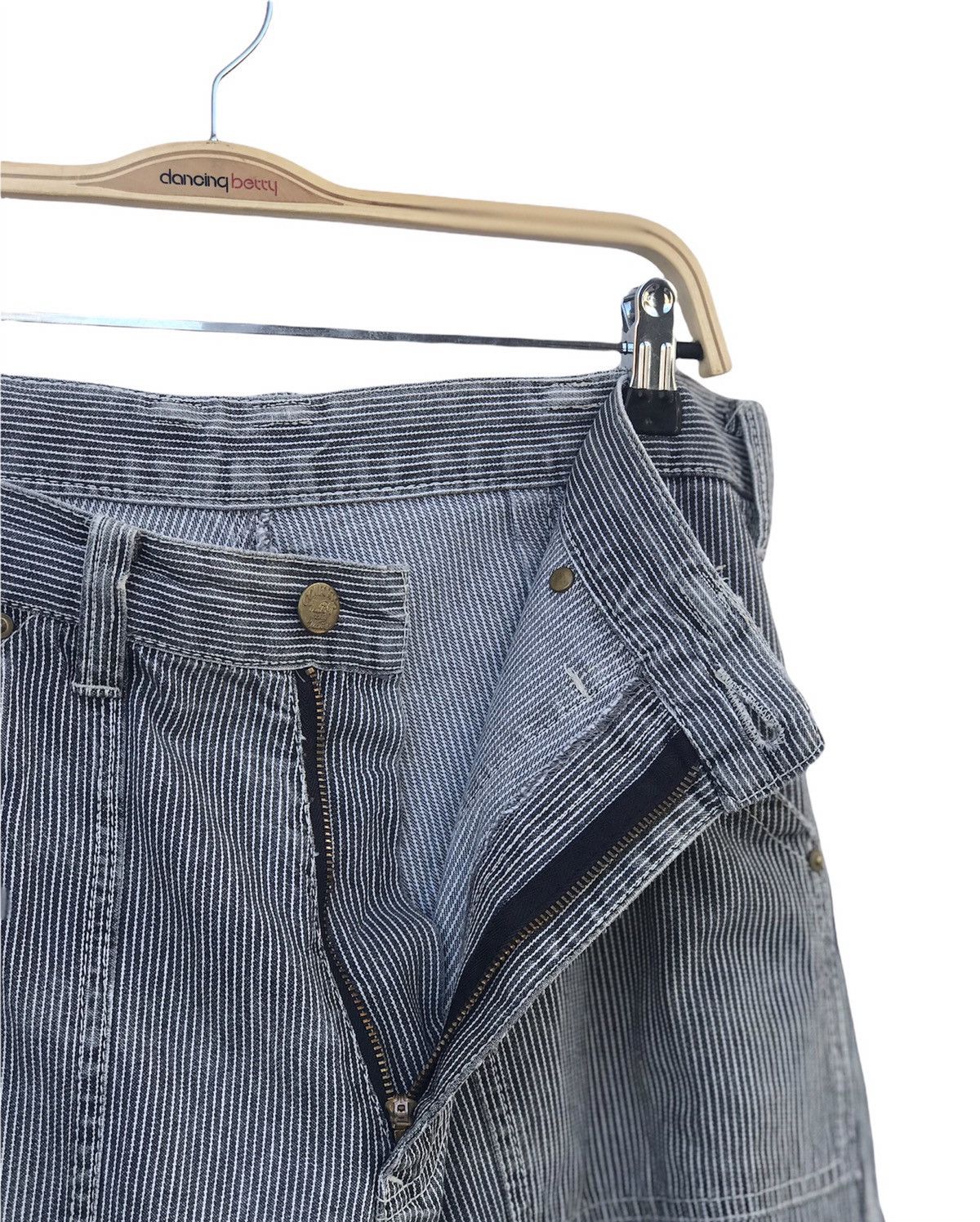 Japanese Brand Dogman Hickory Stripe Denim Cargo Pant Size US 32 / EU 48 - 7 Thumbnail
